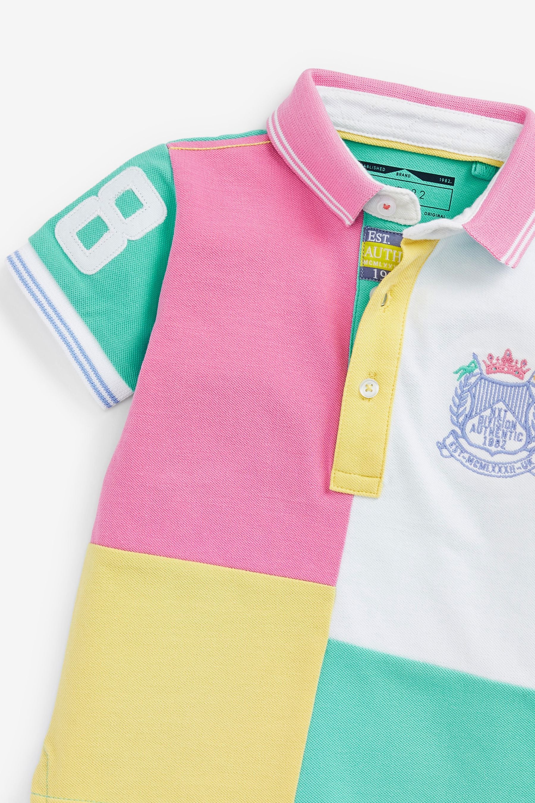 Multi Jersey Pique Colourblock Polo Shirt (3mths-7yrs)