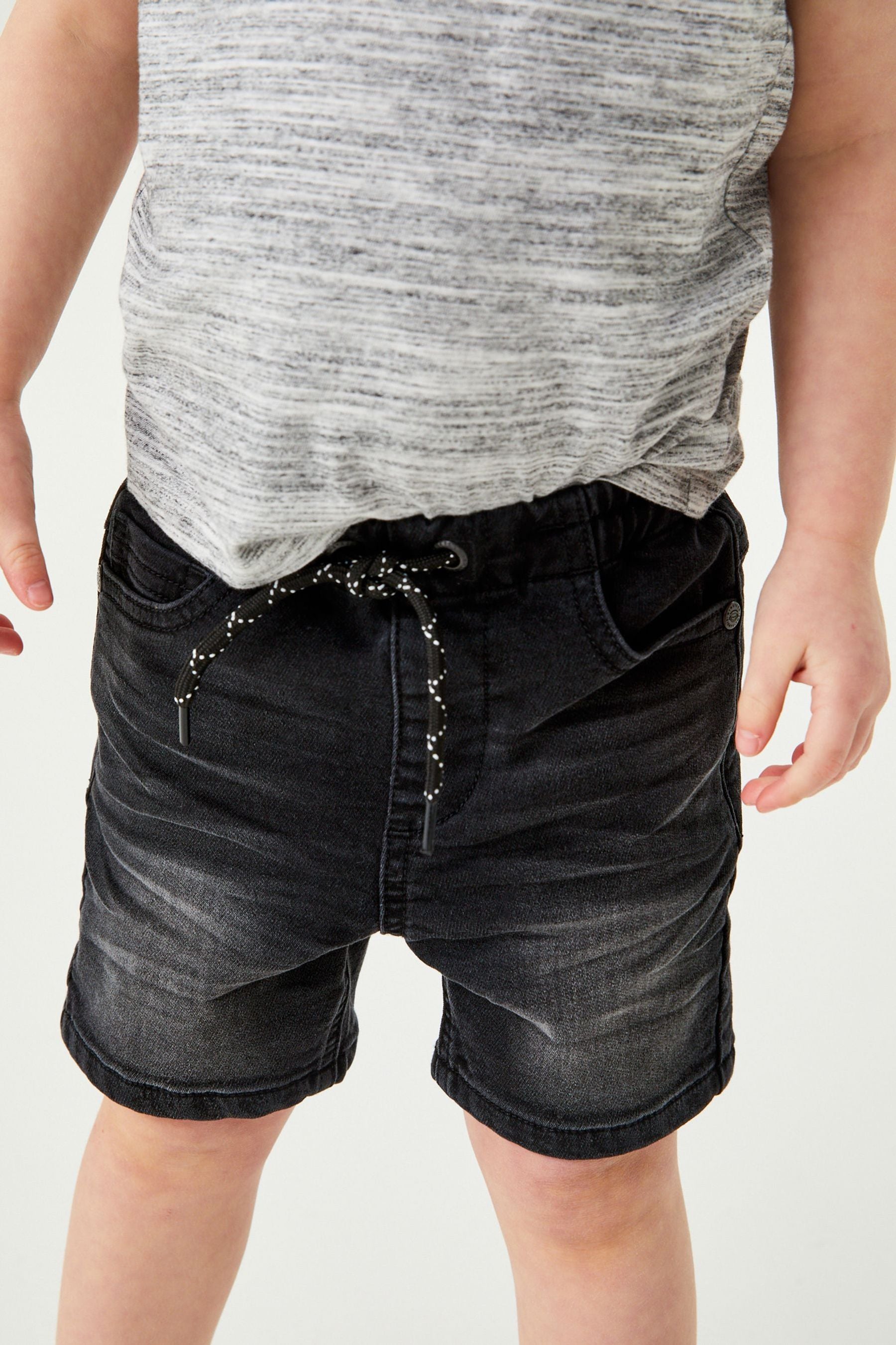 Black Jersey Denim Shorts (3mths-7yrs)