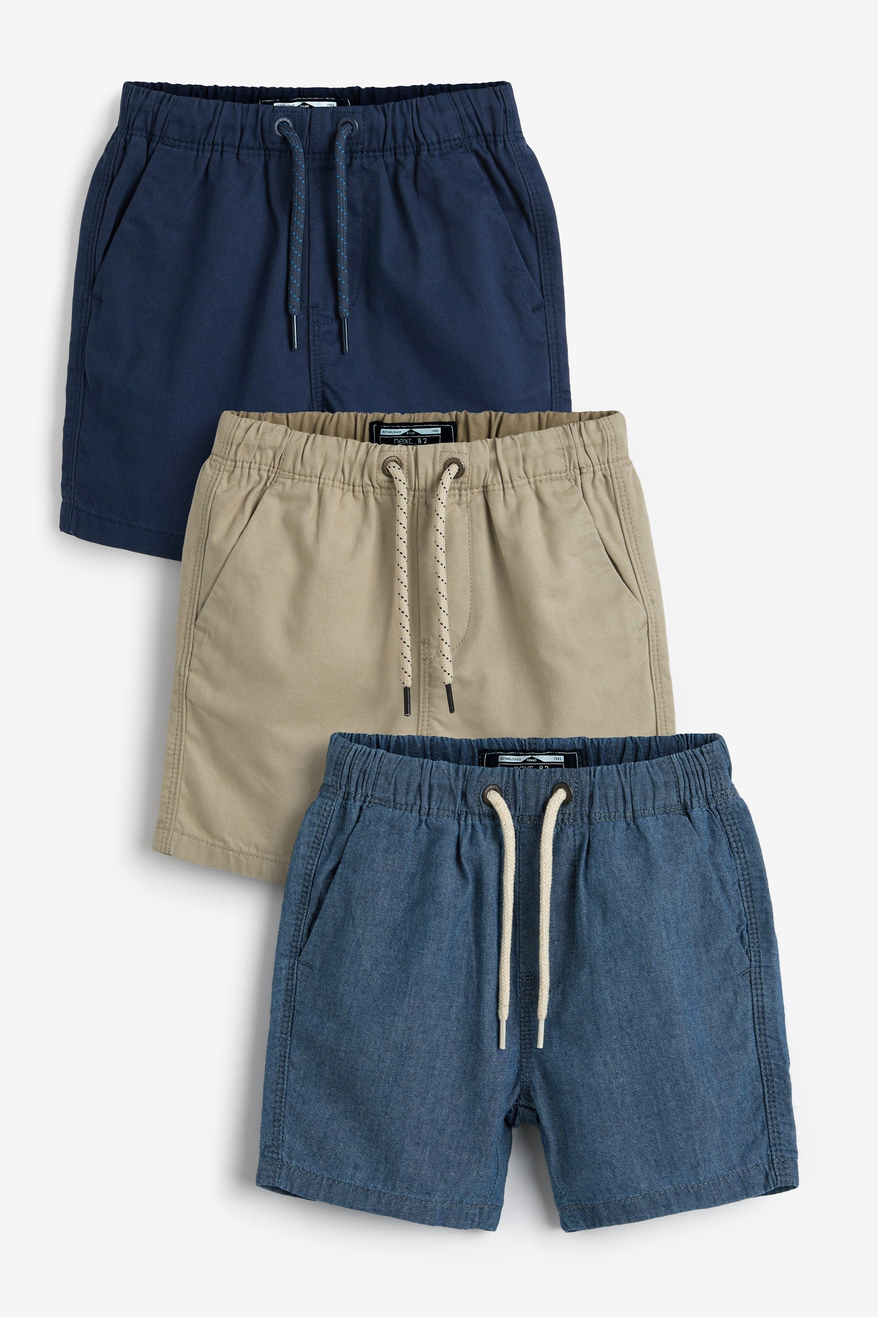 Classic Blues 3 Pack Pull-On Shorts (3mths-7yrs)