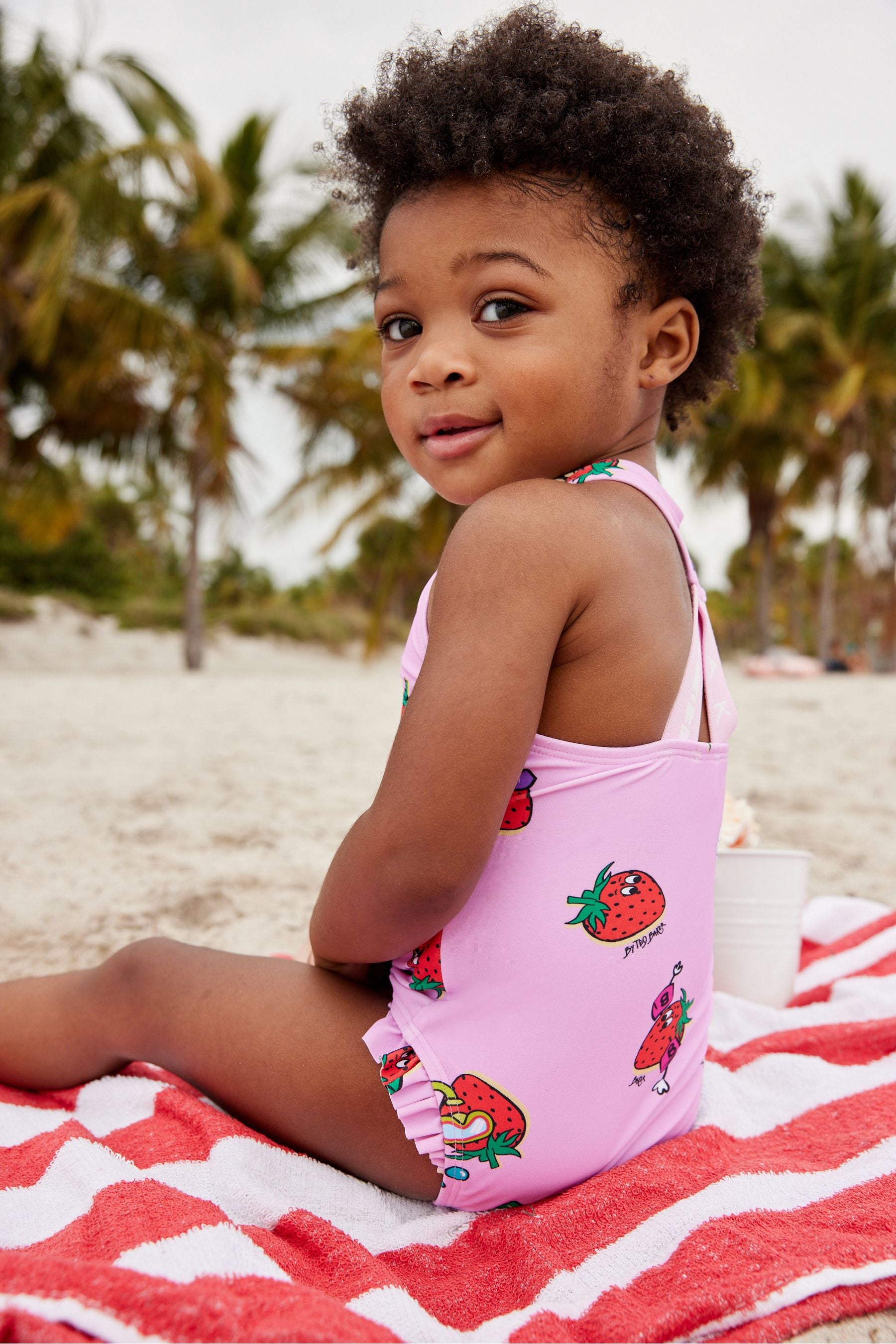 Baker by Ted Baker Pink Strawberry Print Swimsuit