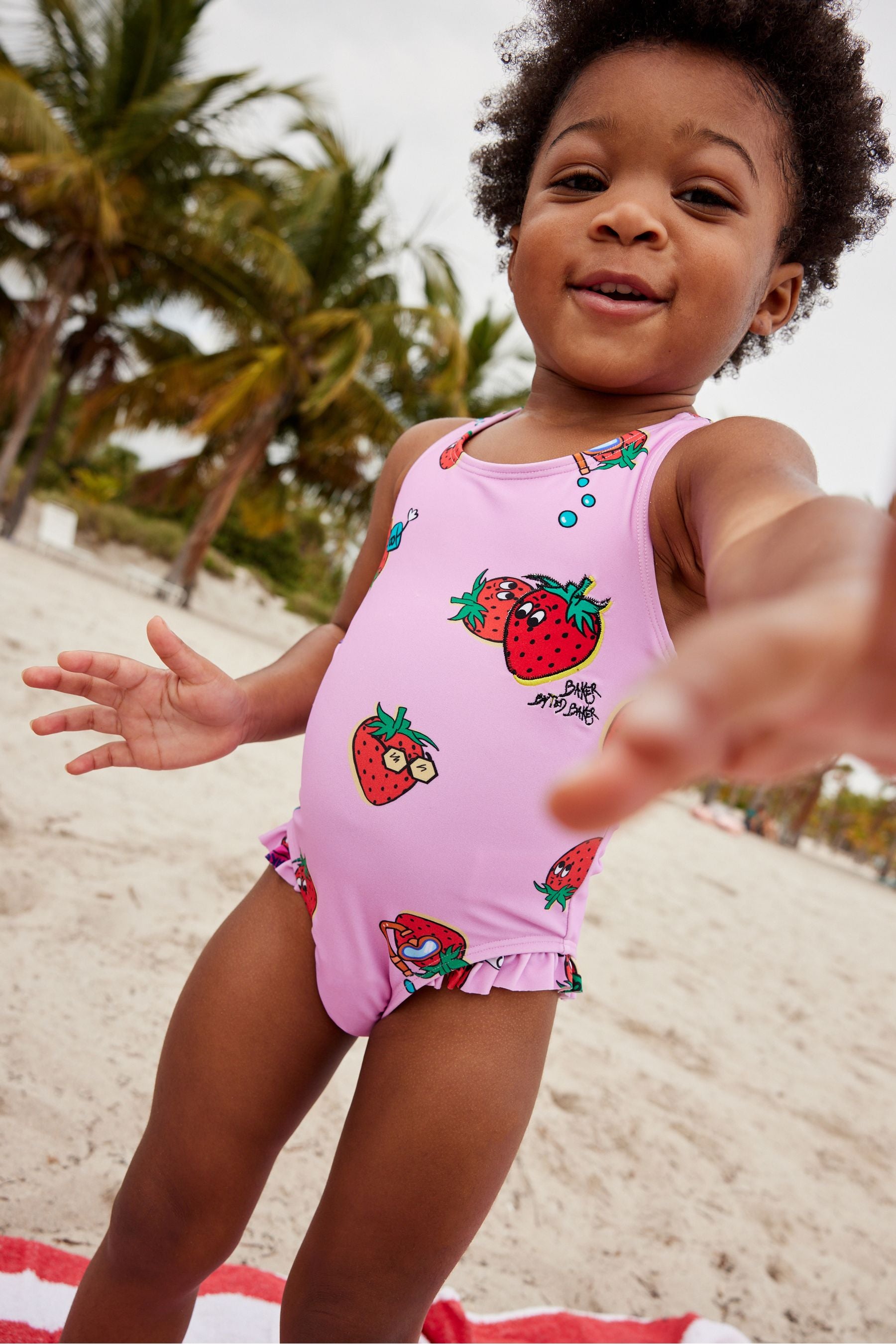 Baker by Ted Baker Pink Strawberry Print Swimsuit