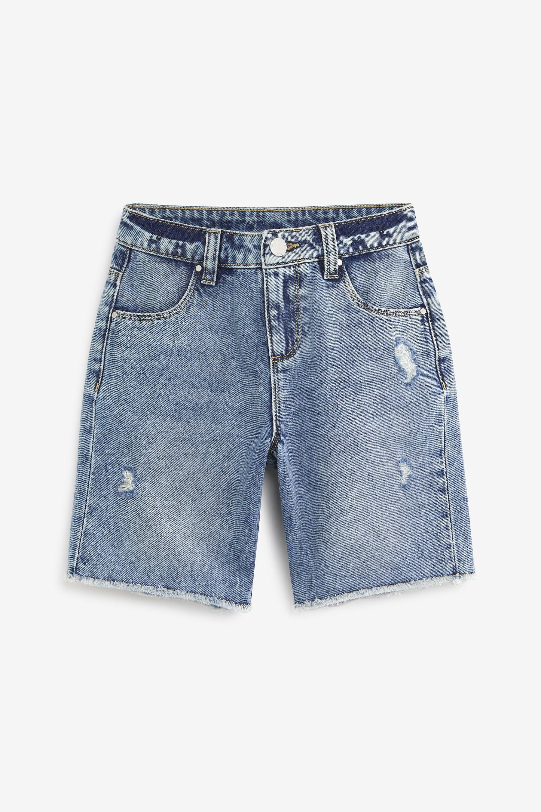 Mid Blue Long Length Denim Shorts (3-16yrs)