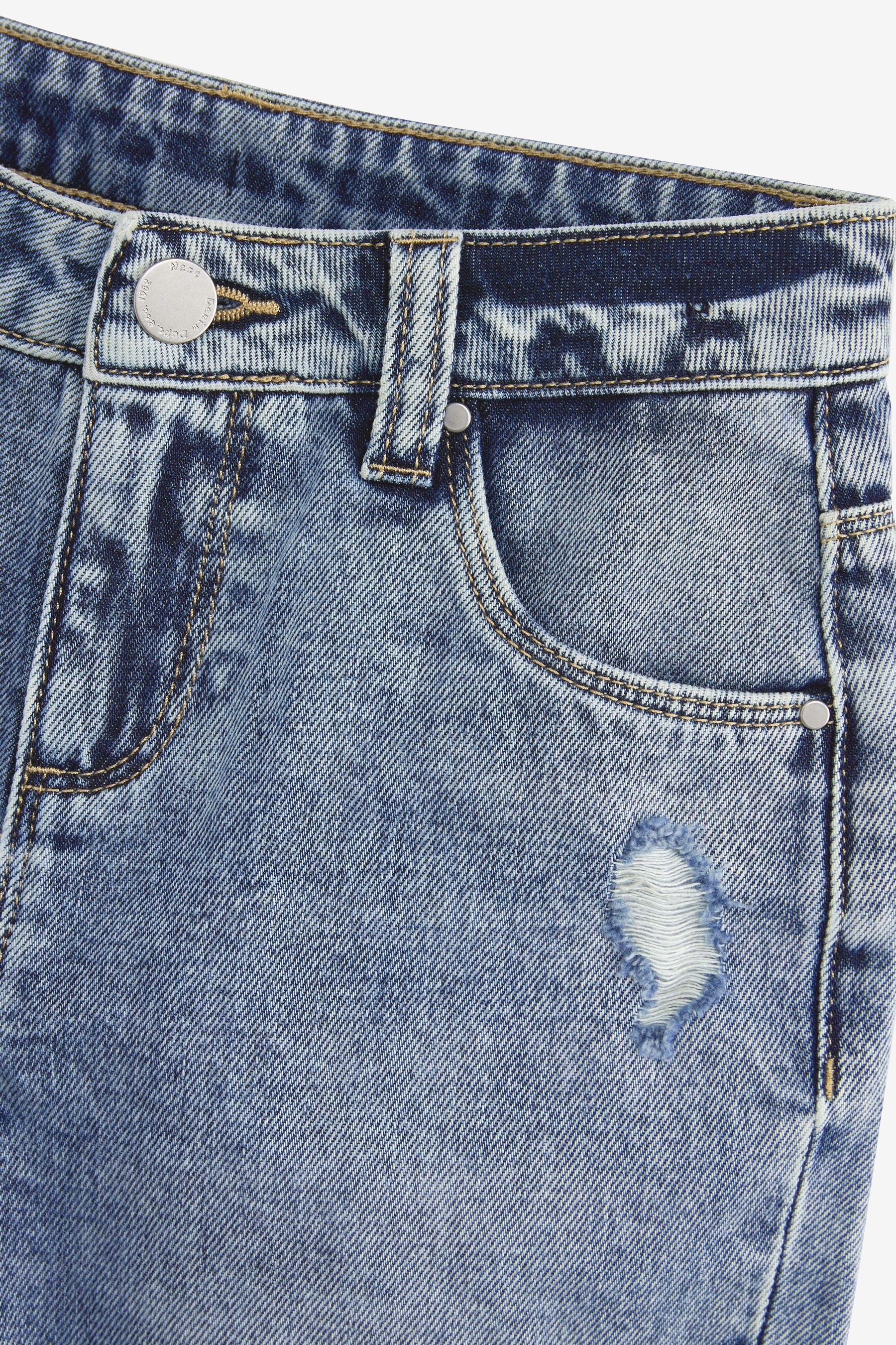 Mid Blue Long Length Denim Shorts (3-16yrs)