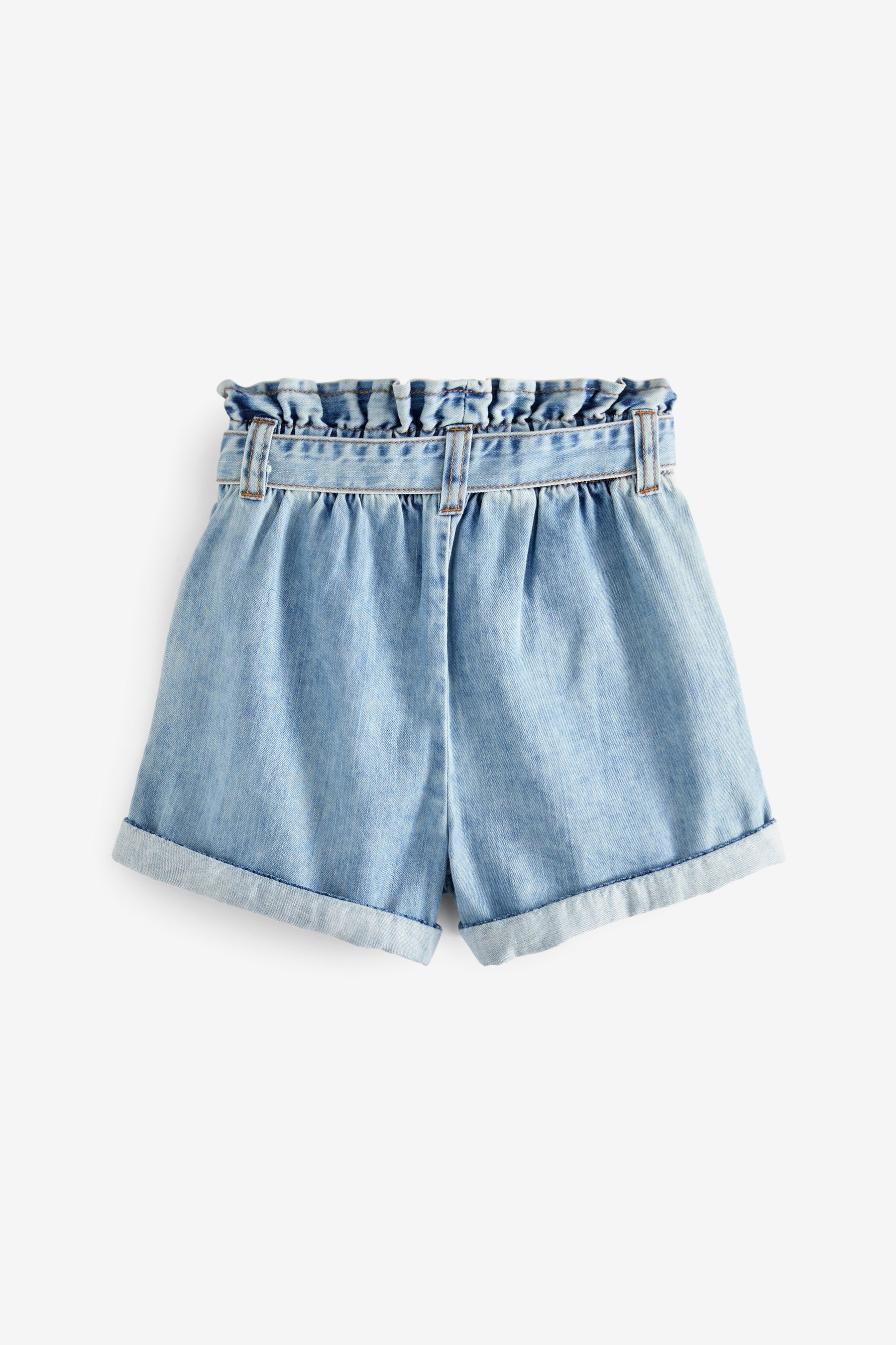 Mid Wash Paperbag Denim Shorts (3-16yrs)