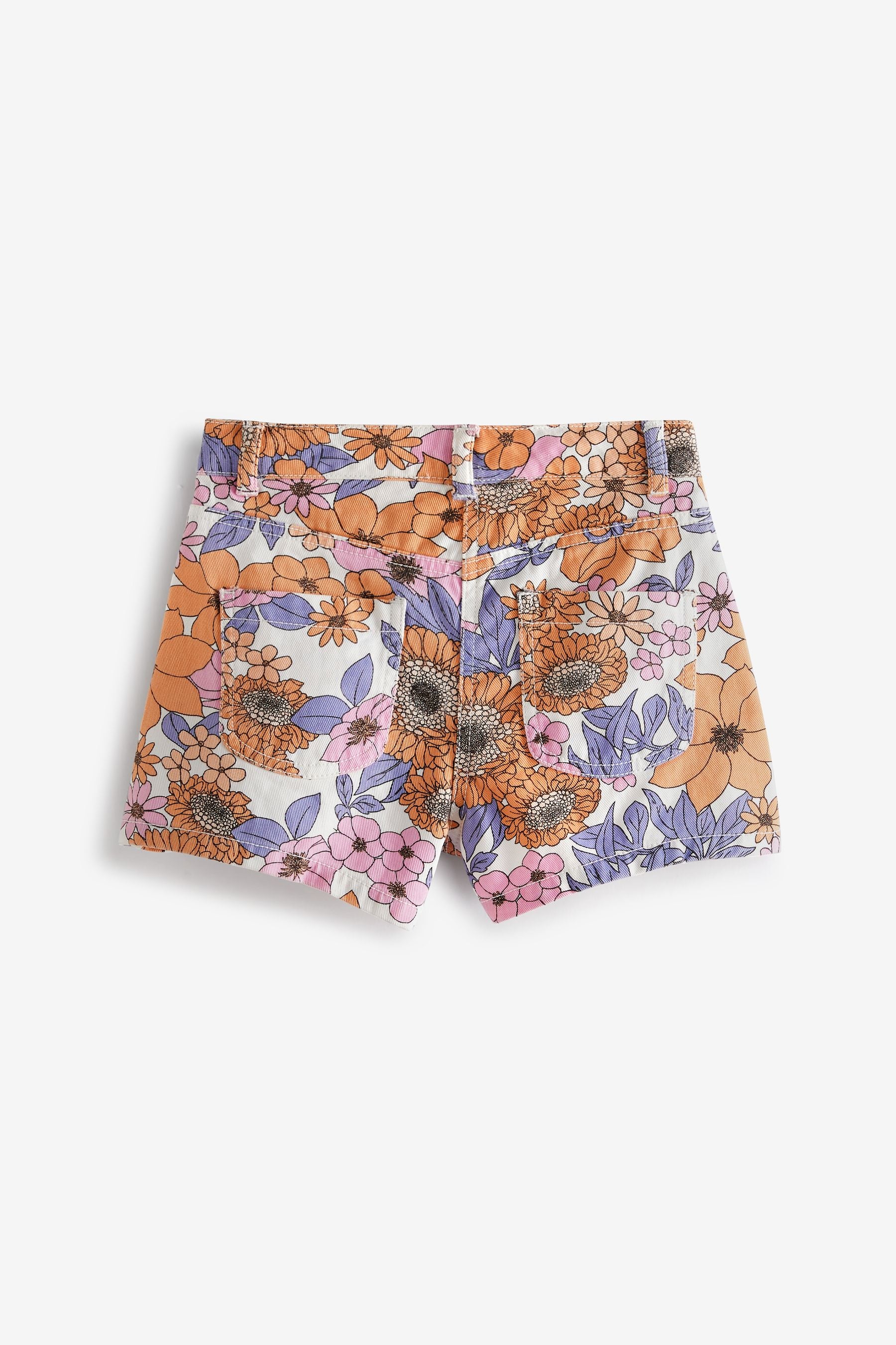 Multi Floral Mom Denim Shorts (3-16yrs)