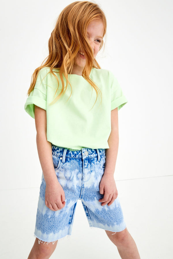 2 Tone Long Length Denim Shorts (3-16yrs)