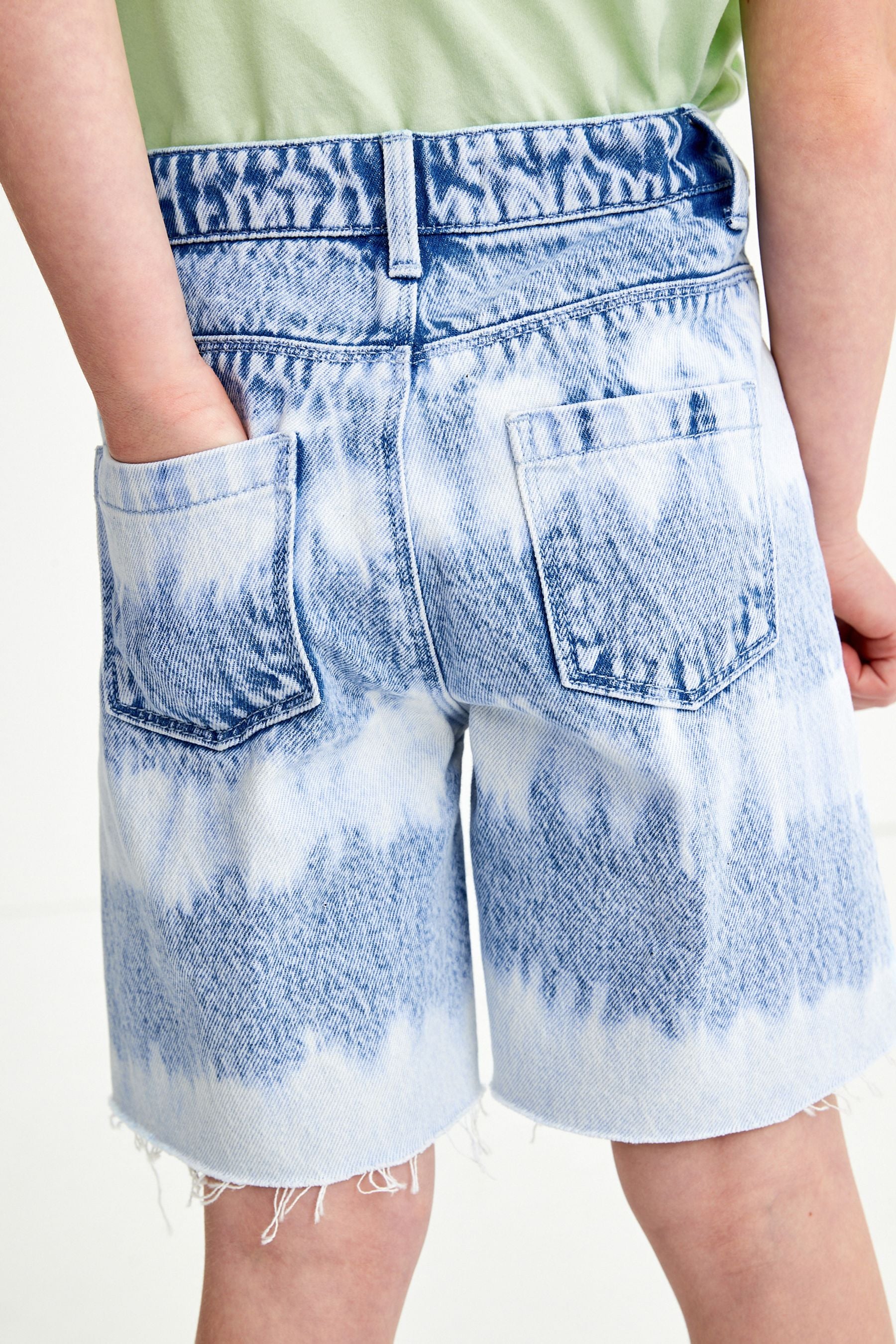 2 Tone Long Length Denim Shorts (3-16yrs)