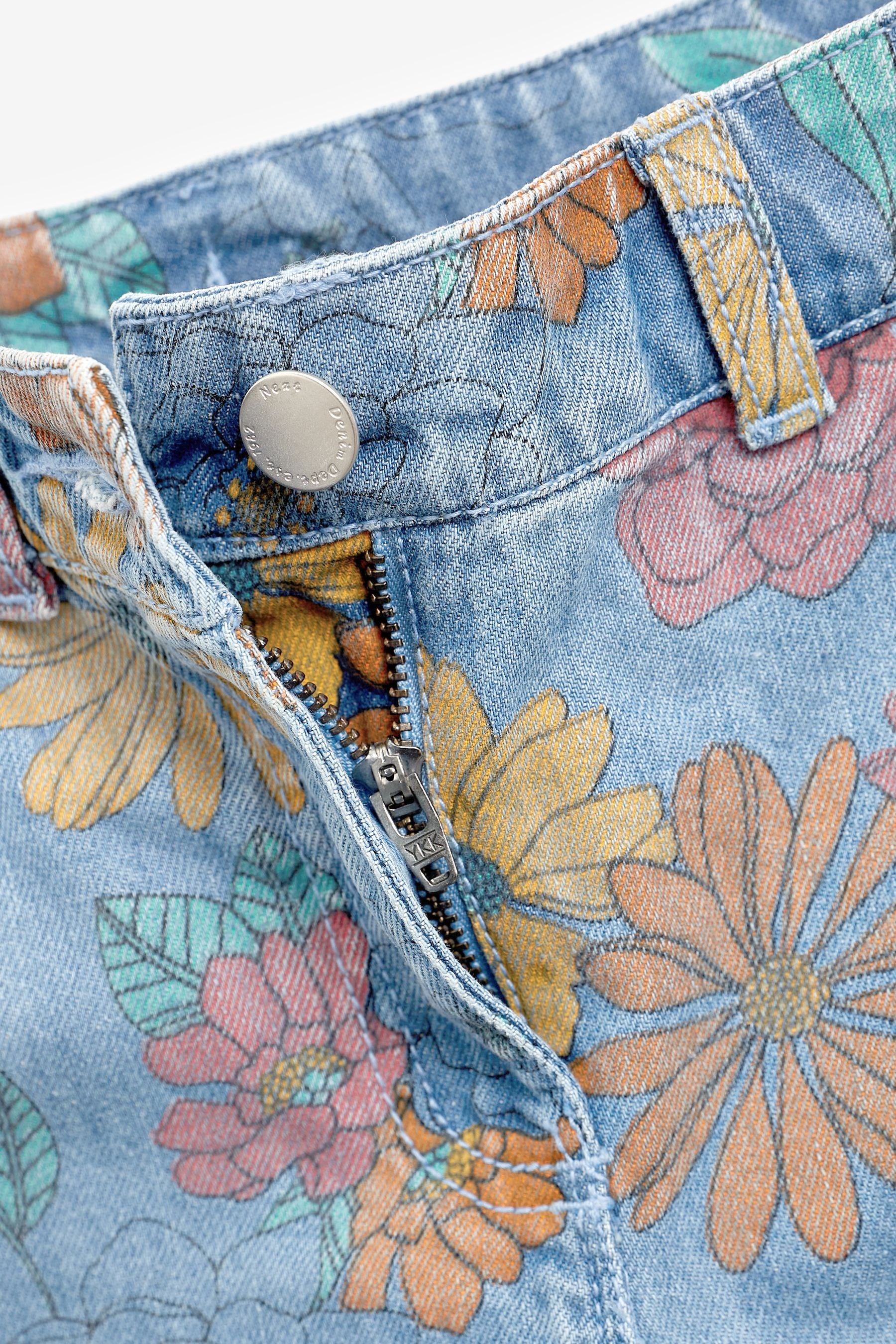 Printed Mom Denim Shorts (3-16yrs)