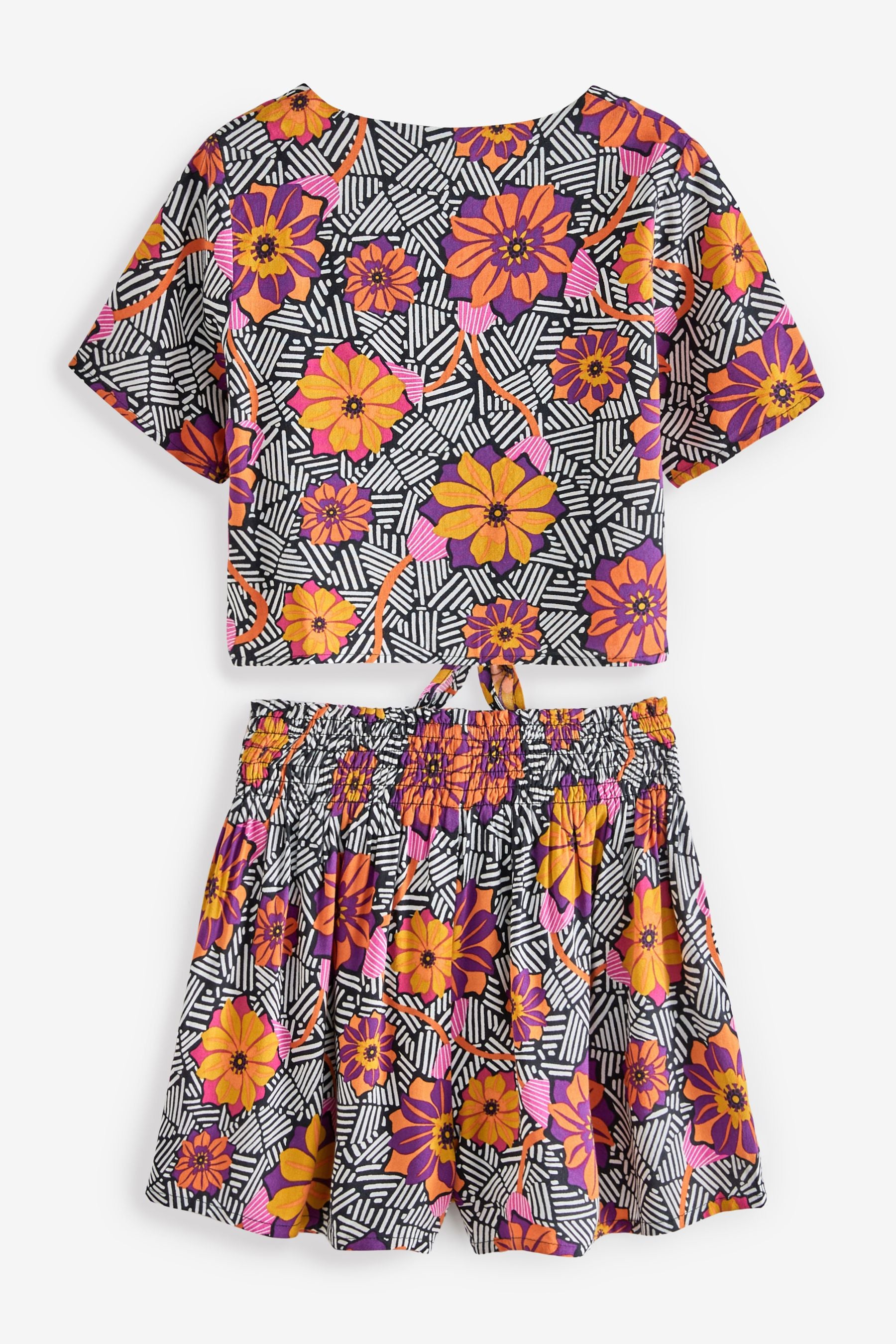 Monochrome Floral Printed Co-ord Set (3-16yrs)