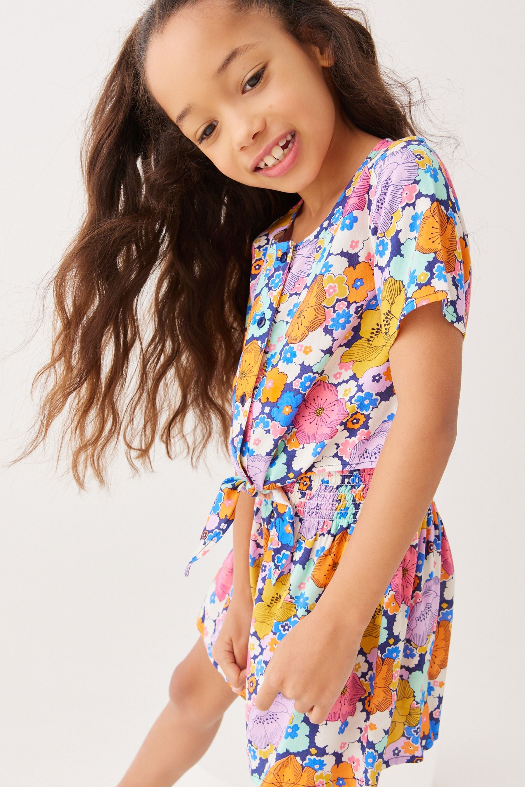 Multi Floral Print Printed Co-ord Set (3-16yrs)