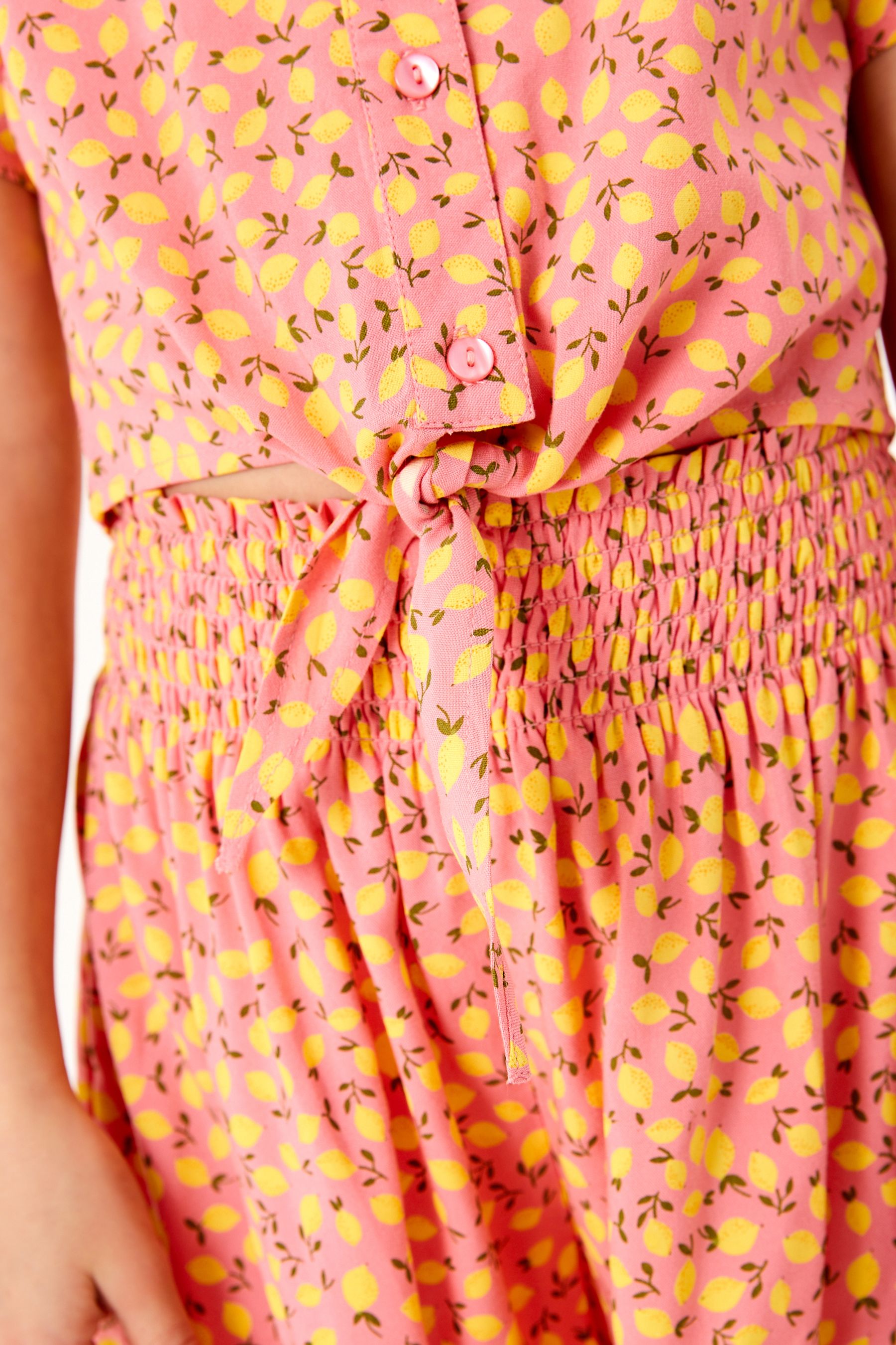 Pink/Yellow Lemon Printed Co-ord Set (3-16yrs)