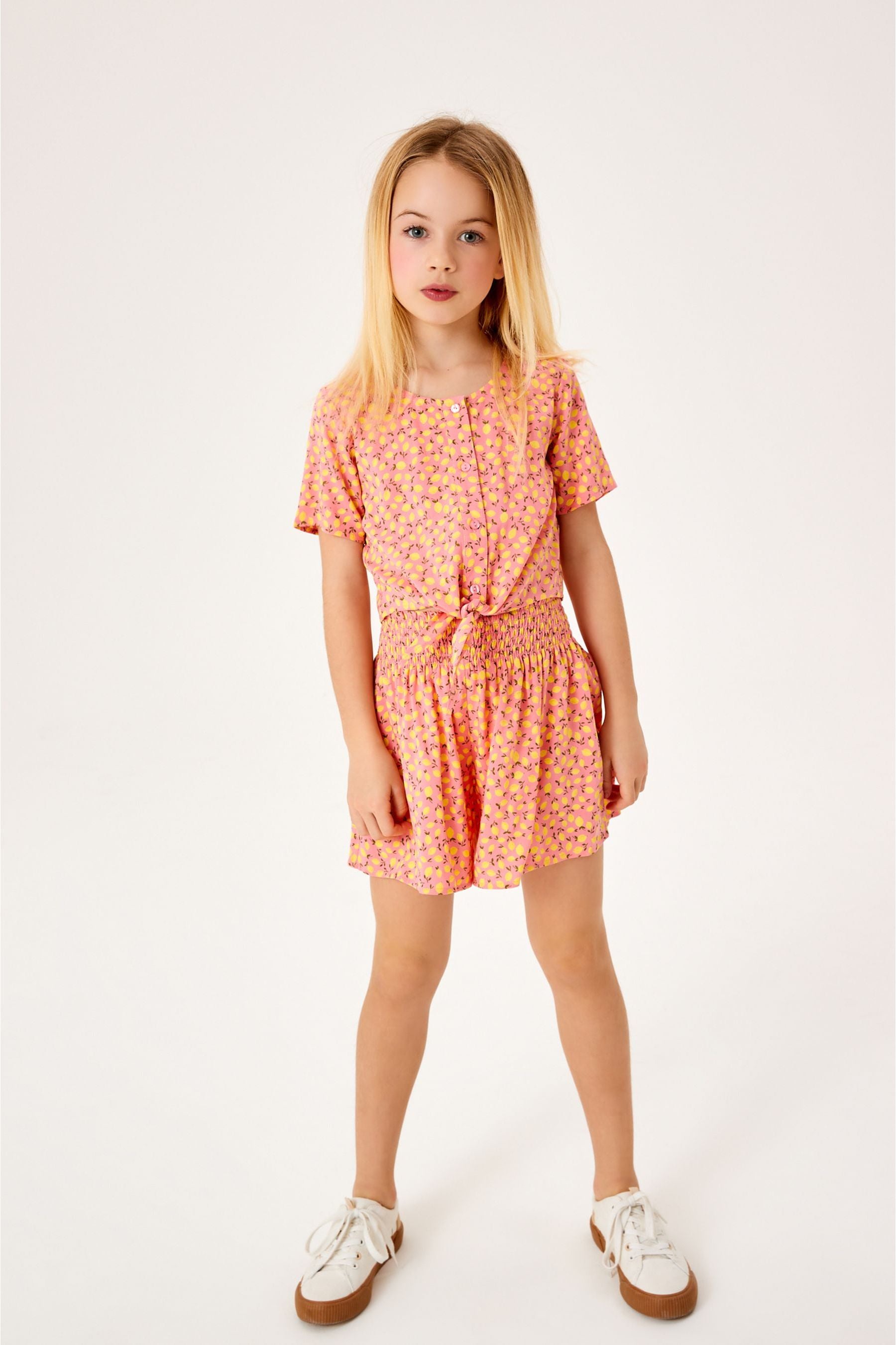 Pink/Yellow Lemon Printed Co-ord Set (3-16yrs)