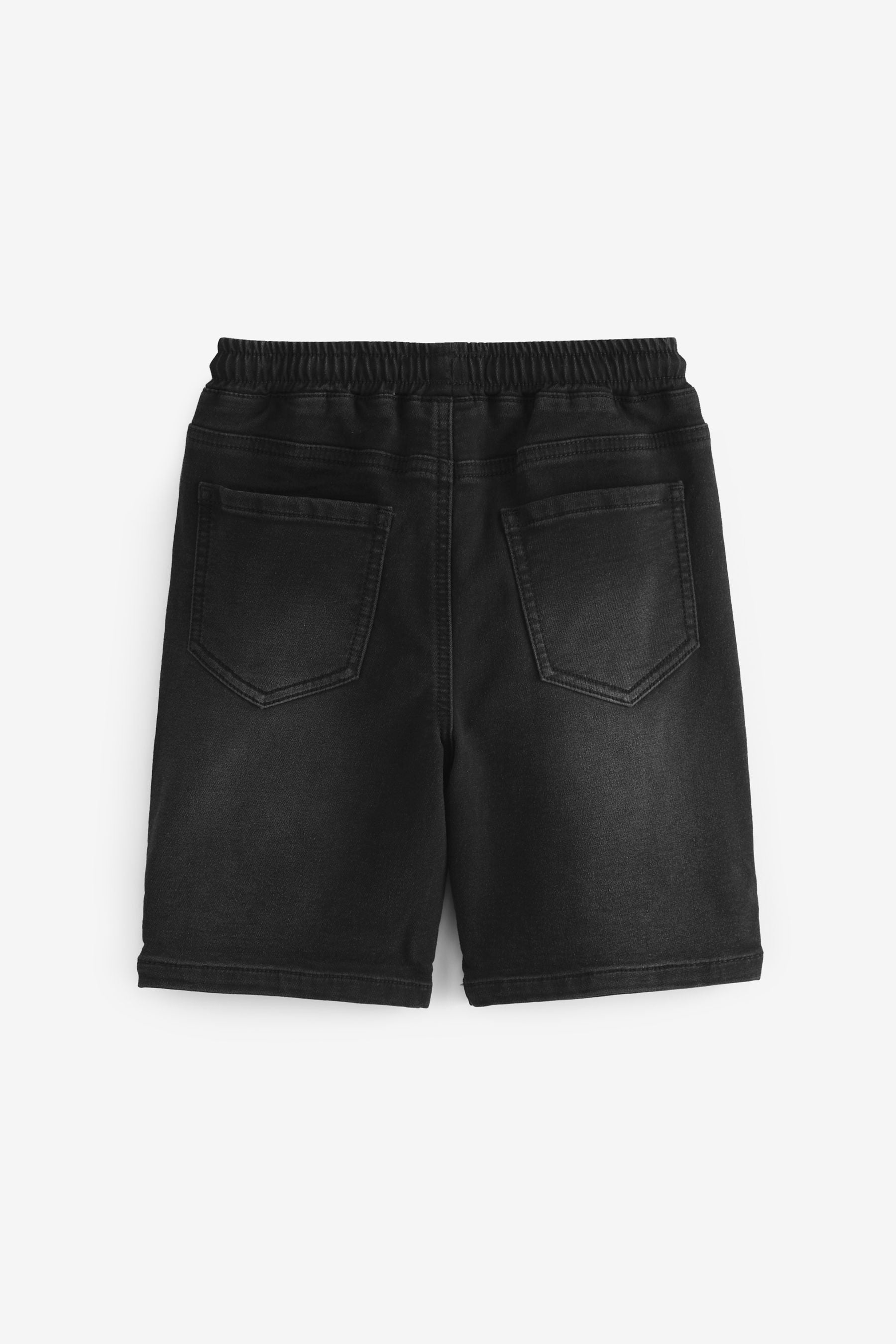 Black Loose Fit Jersey Denim Shorts (3-16yrs)