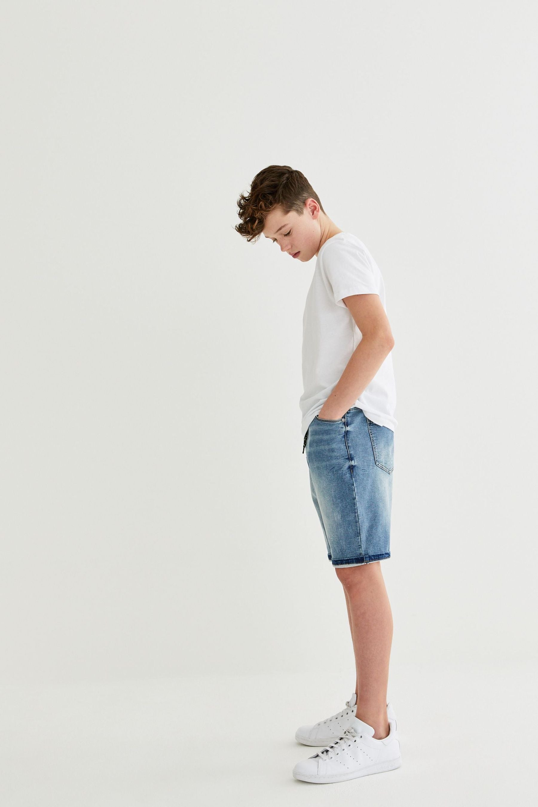 Light Blue Jersey Denim Shorts (3-16yrs)