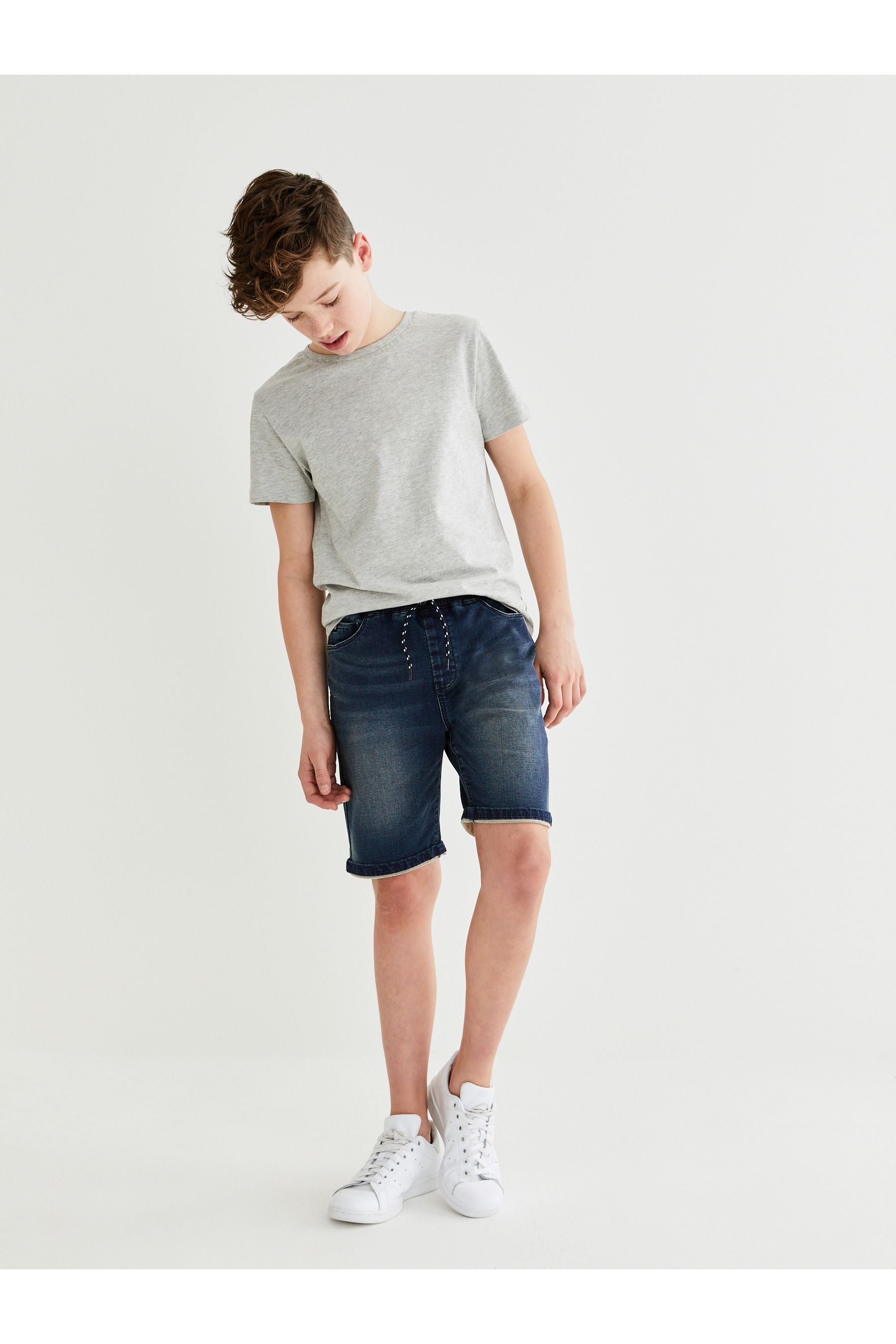 Dark Blue Jersey Denim Shorts (3-16yrs)