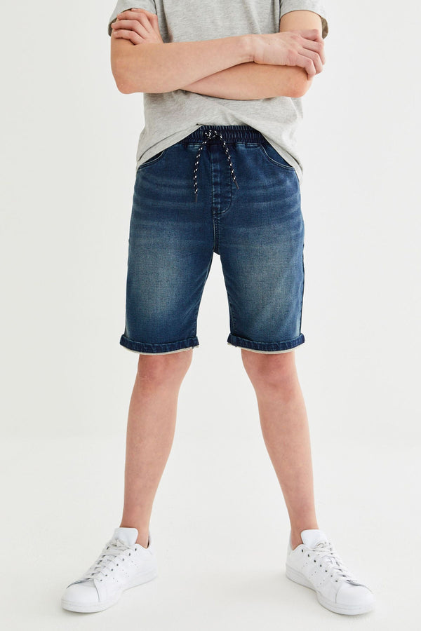 Dark Blue Jersey Denim Shorts (3-16yrs)