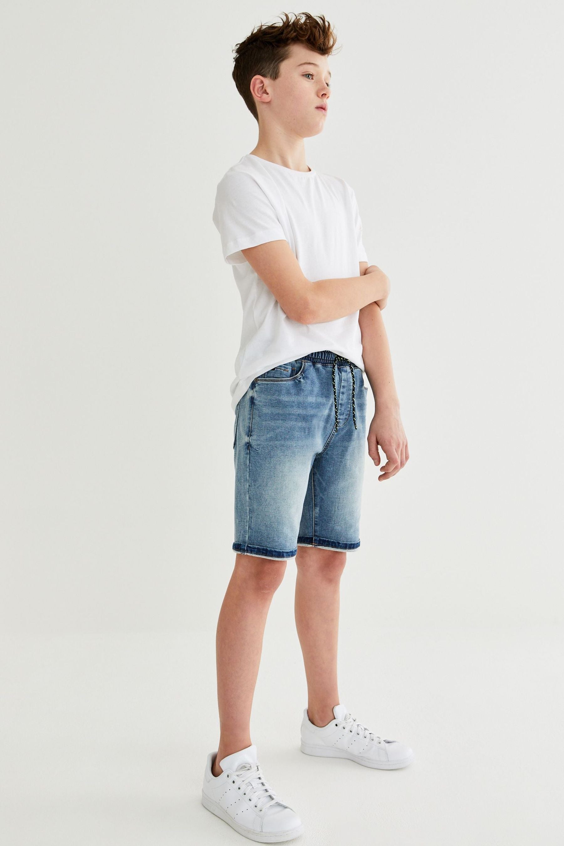 Light Blue Jersey Denim Shorts (3-16yrs)