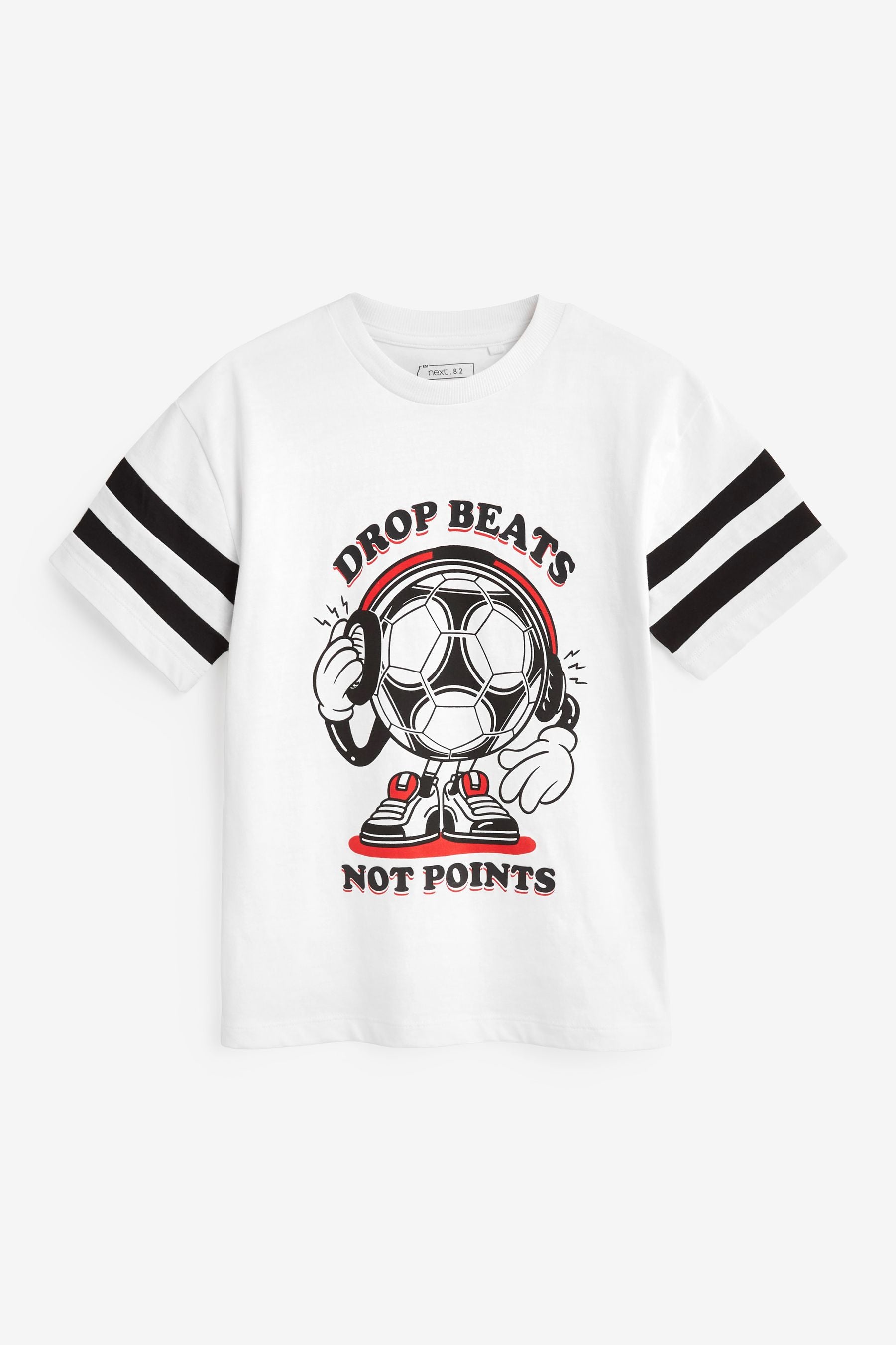 White Football Short Sleeve Graphic T-Shirt (3-16yrs)