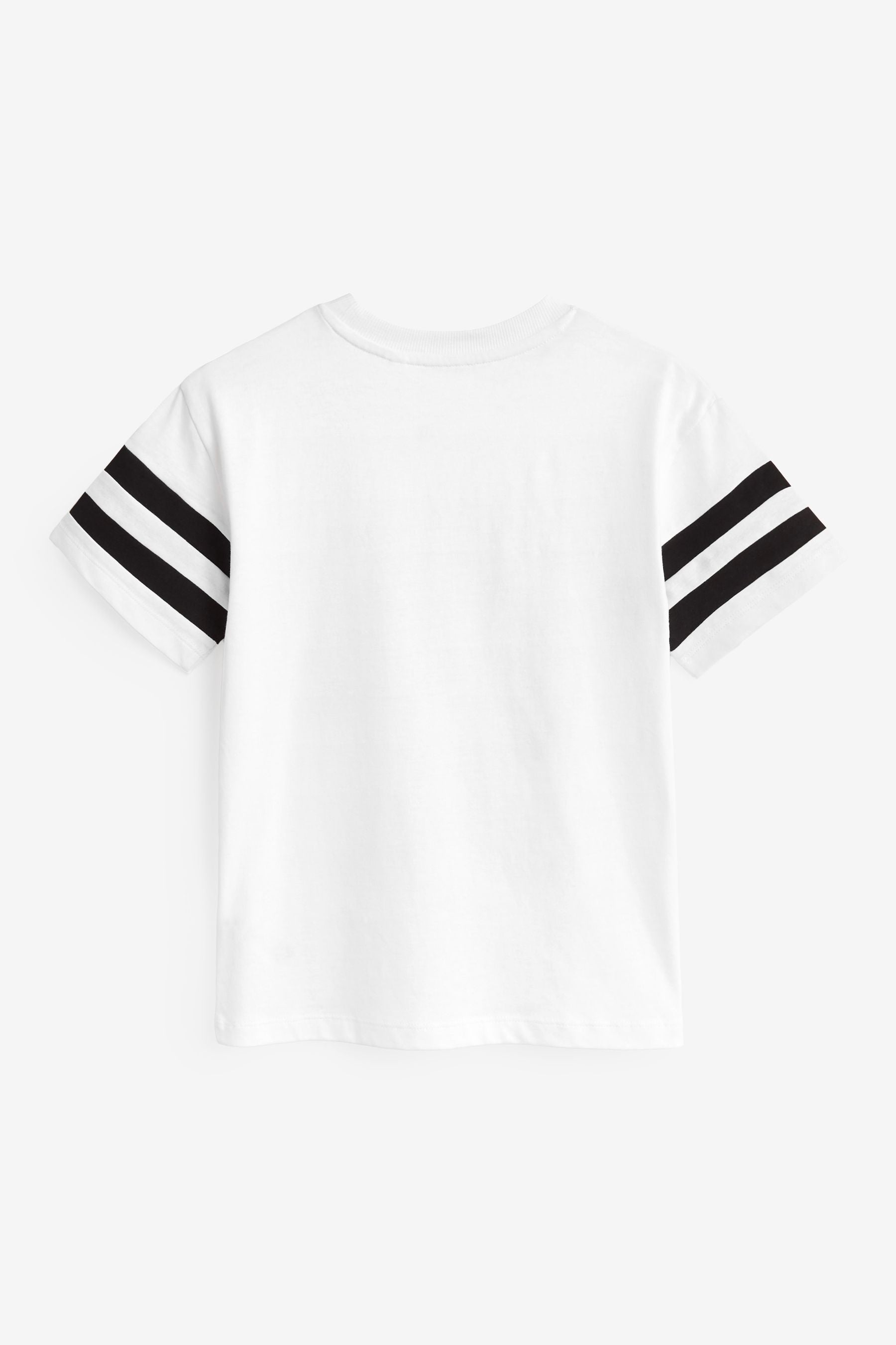 White Football Short Sleeve Graphic T-Shirt (3-16yrs)