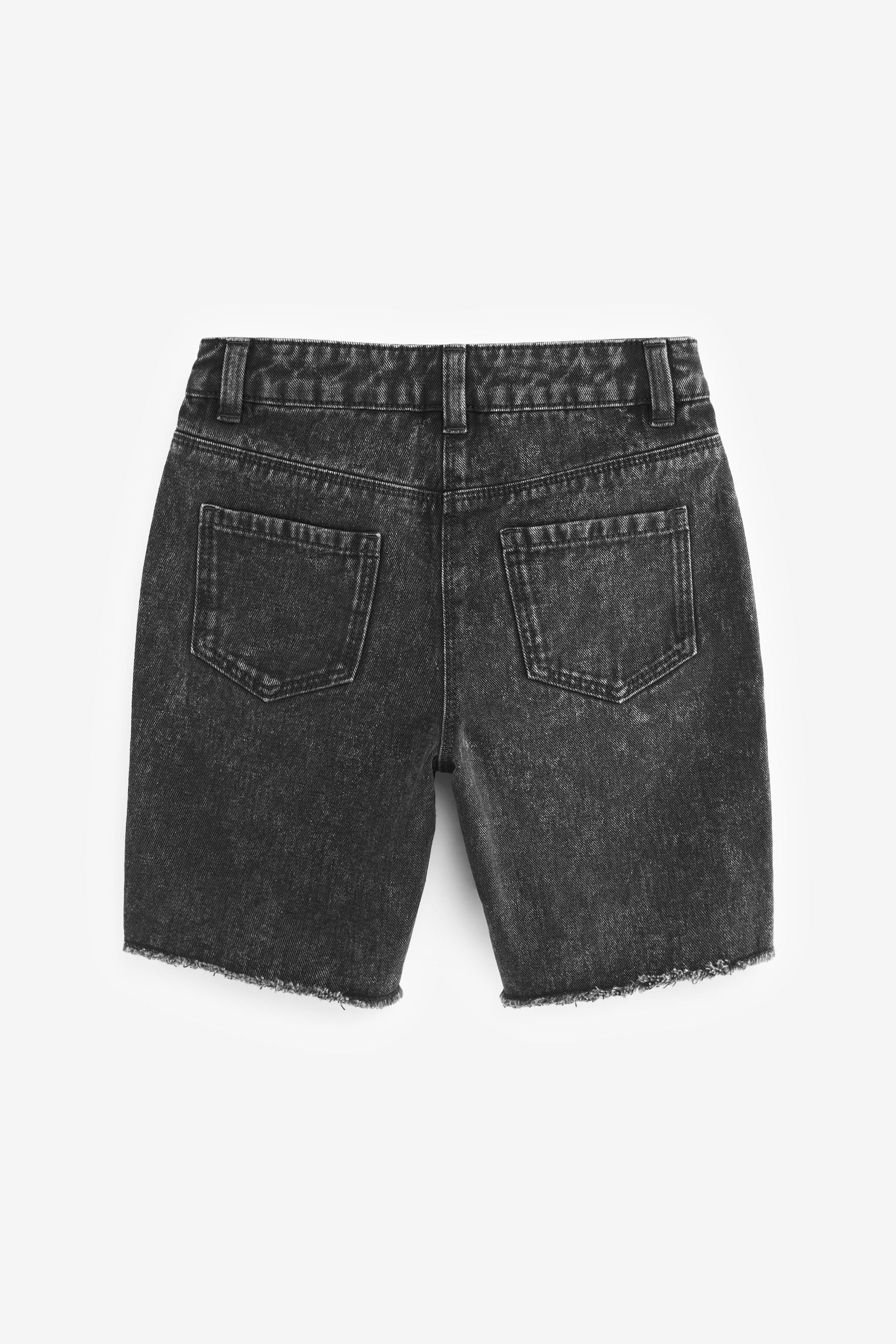 Black Long Length Denim Shorts (3-16yrs)