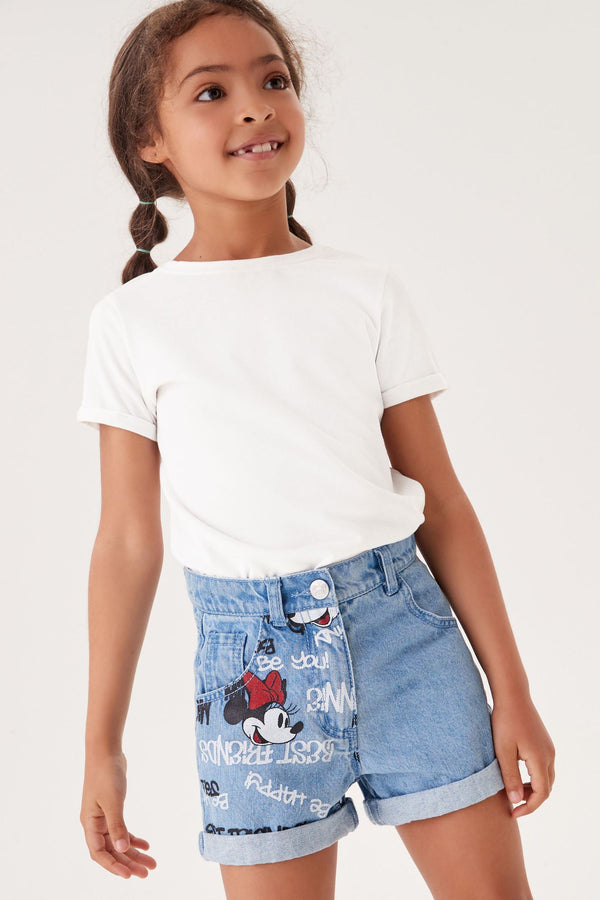 Disney License Printed Mom Denim Shorts (3-16yrs)