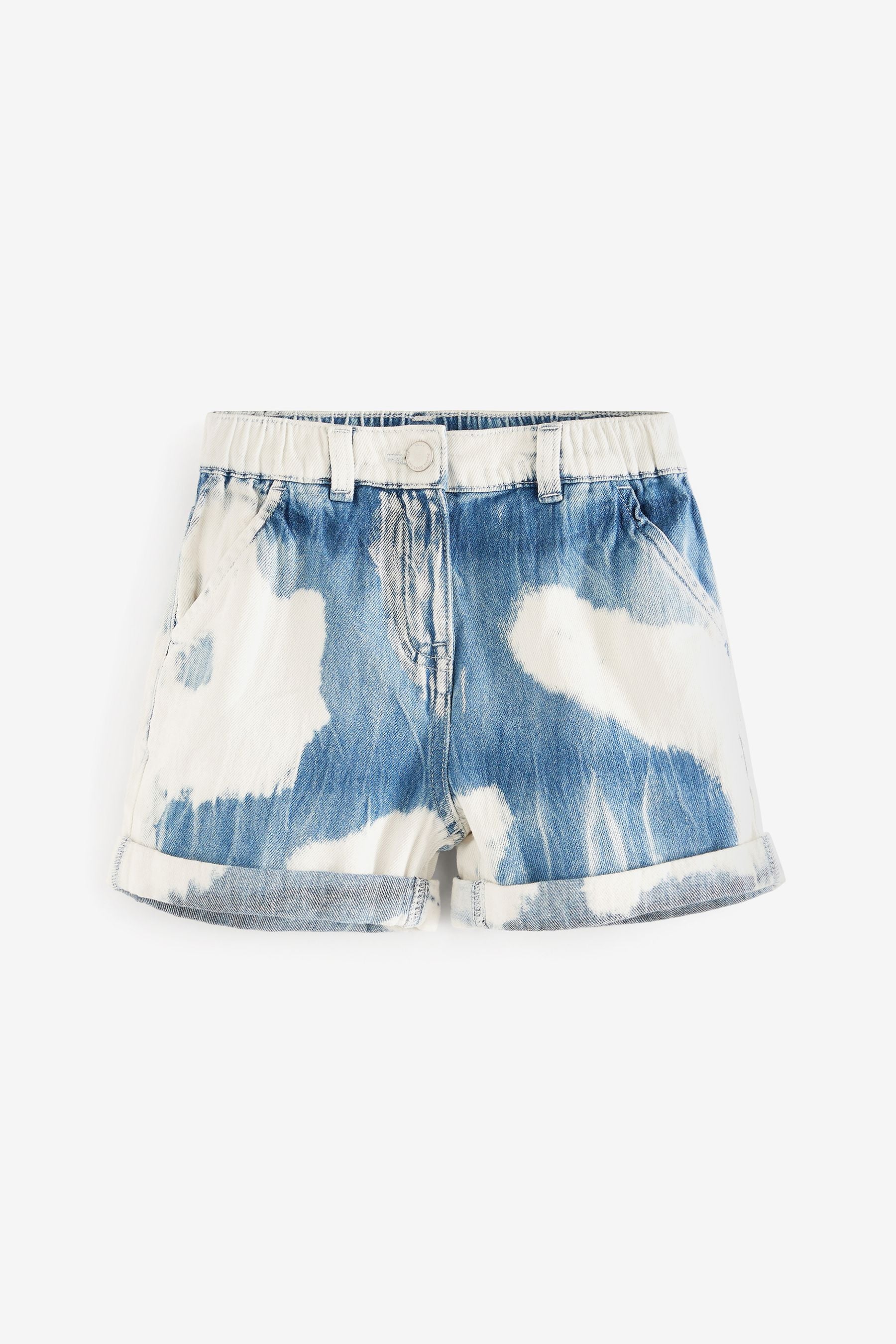 Blue Tie Dye Mom Denim Shorts (3-16yrs)