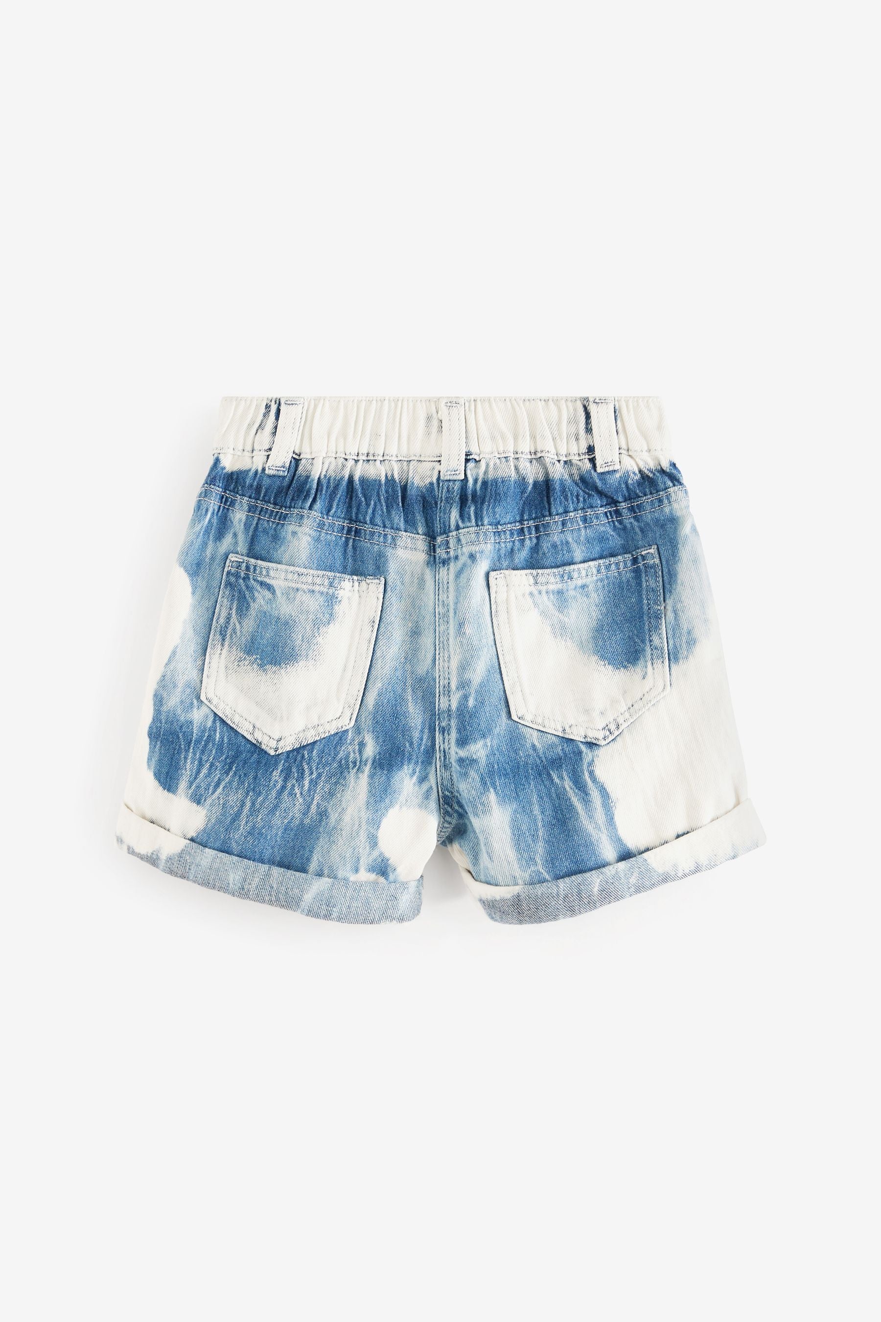 Blue Tie Dye Mom Denim Shorts (3-16yrs)