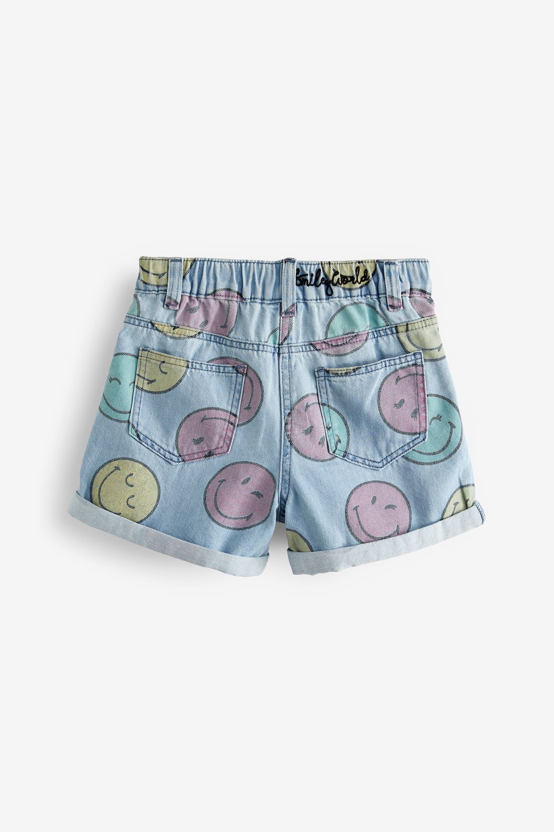 SmileyWorld License Print Mom Denim Shorts (3-16yrs)