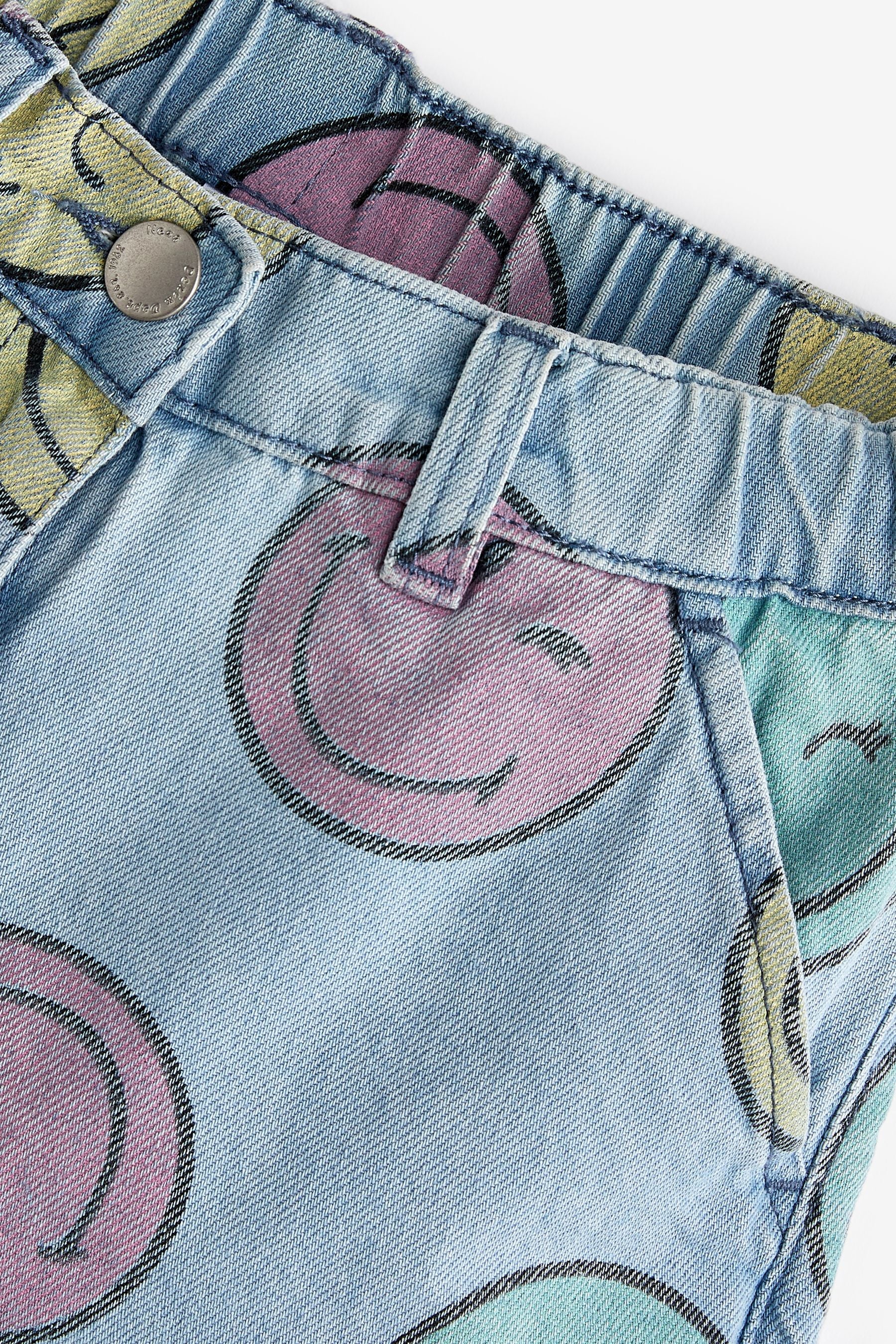 SmileyWorld License Print Mom Denim Shorts (3-16yrs)