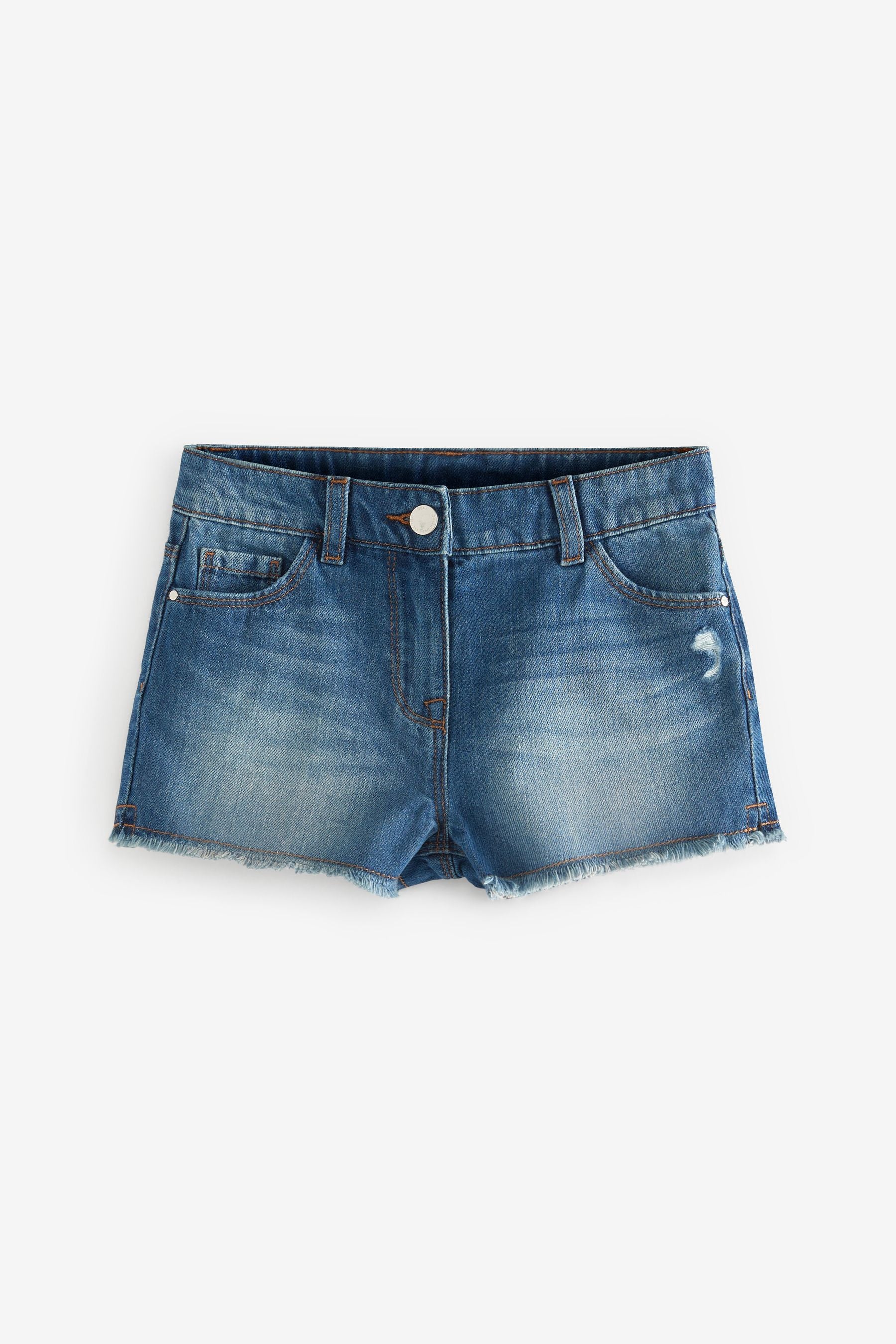 Denim Regular Length Frayed Hem Shorts 2 Pack (3-16yrs)