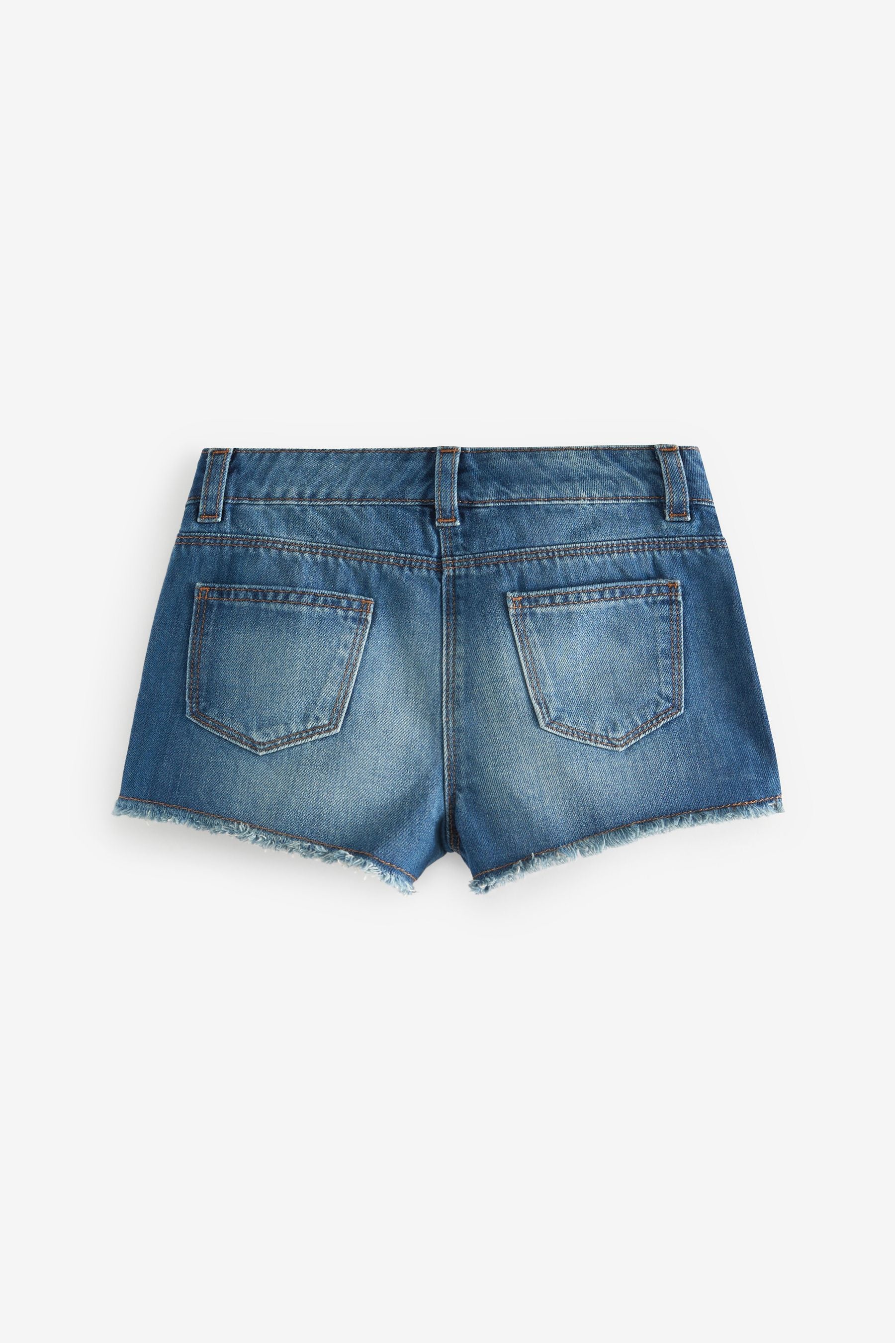 Denim Regular Length Frayed Hem Shorts 2 Pack (3-16yrs)