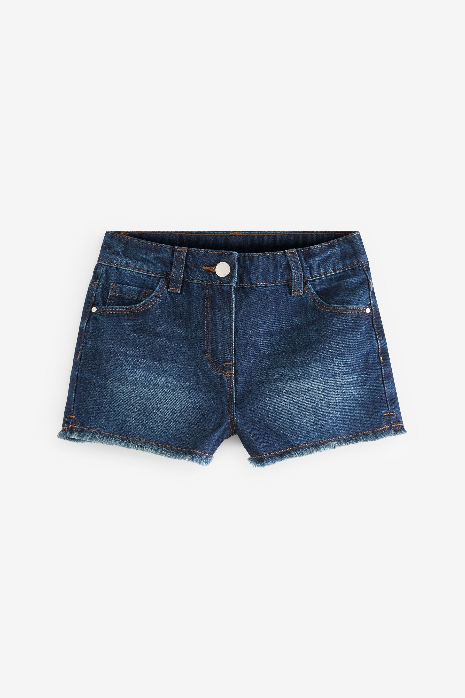 Denim Regular Length Frayed Hem Shorts 2 Pack (3-16yrs)