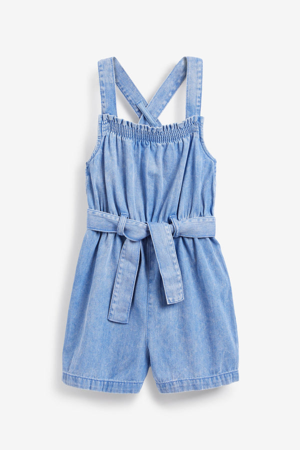 Bright Blue Tie Waist Playsuit (3-16yrs)