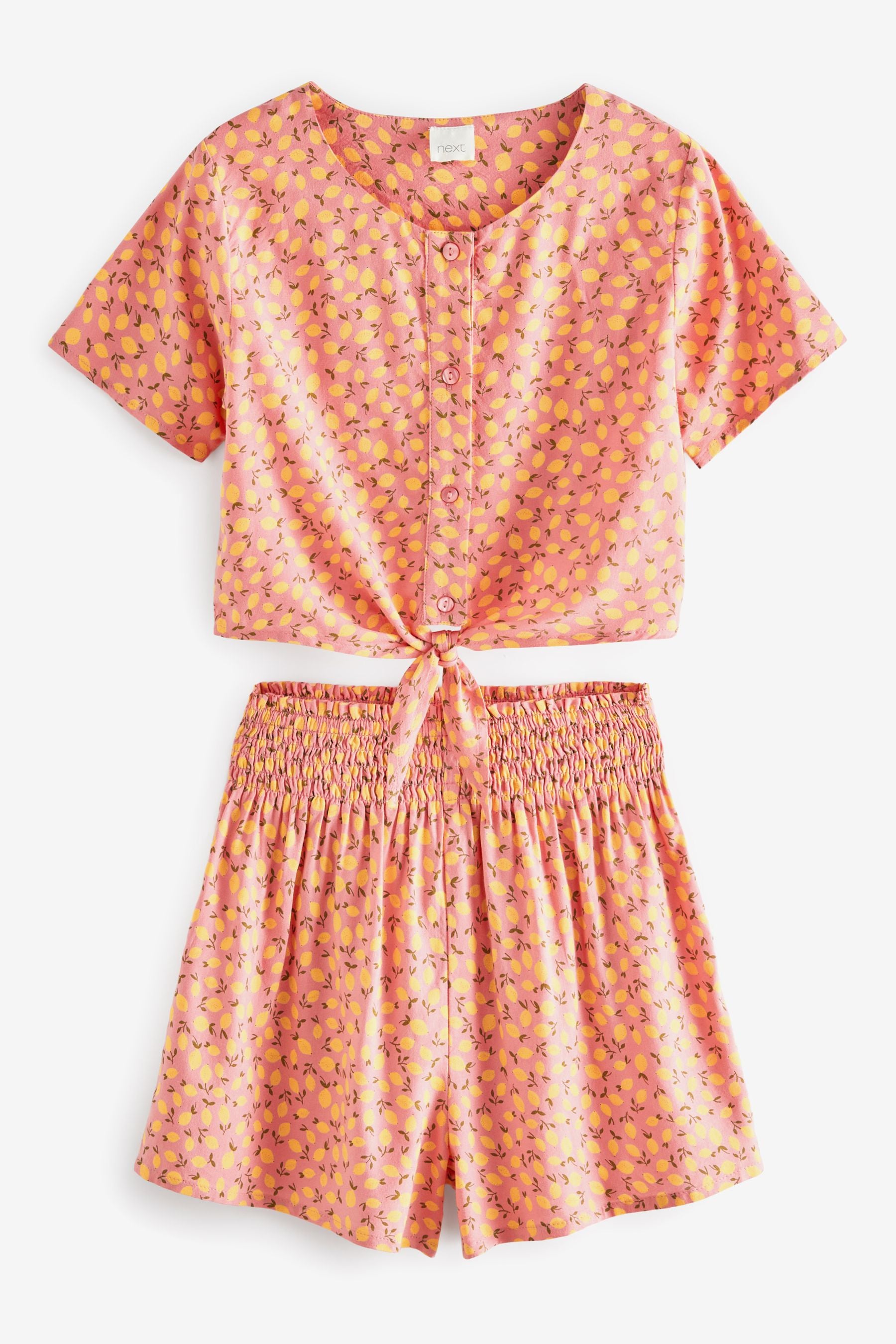 Pink/Yellow Lemon Printed Co-ord Set (3-16yrs)