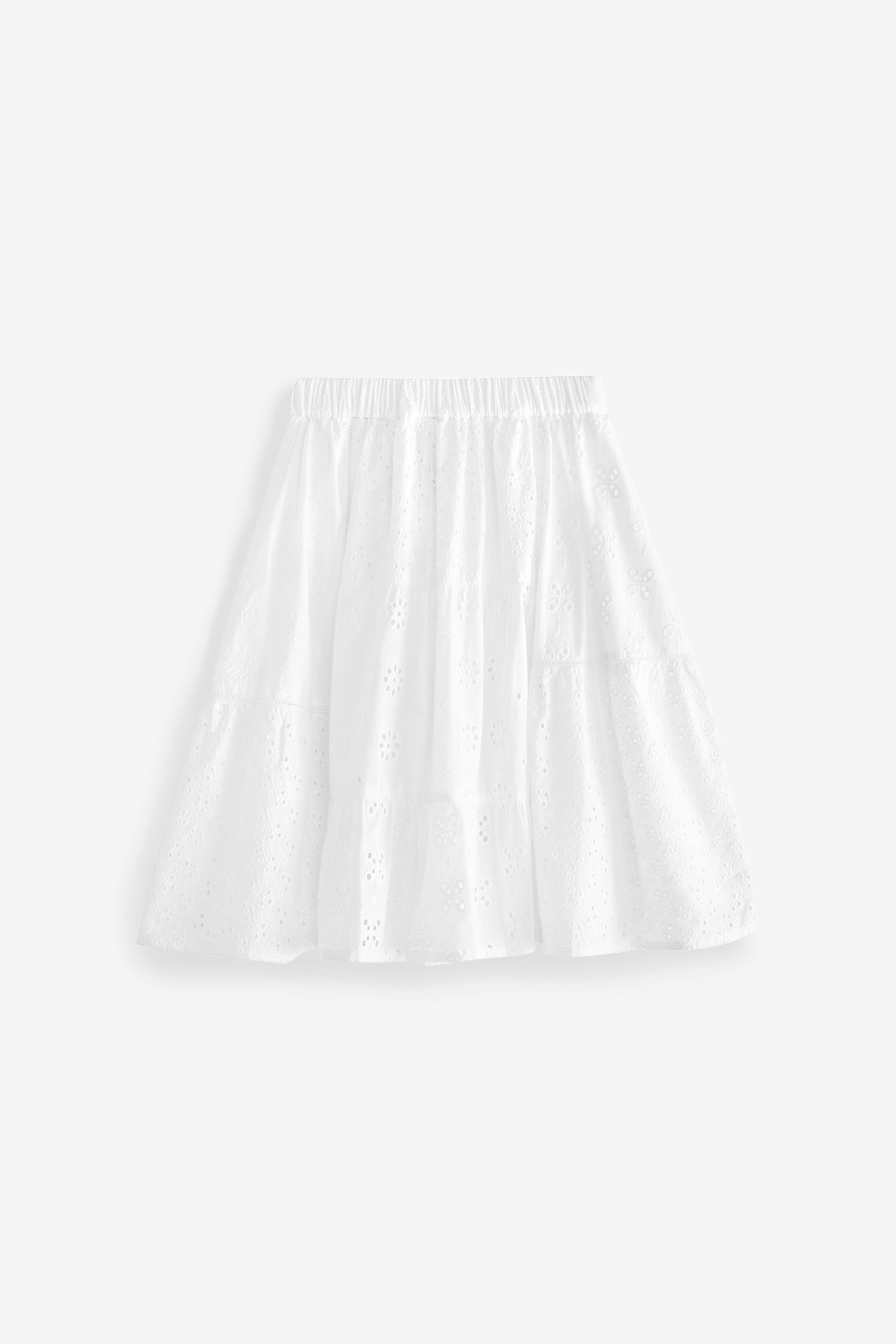 White Broderie Midi Skirt (3-16yrs)