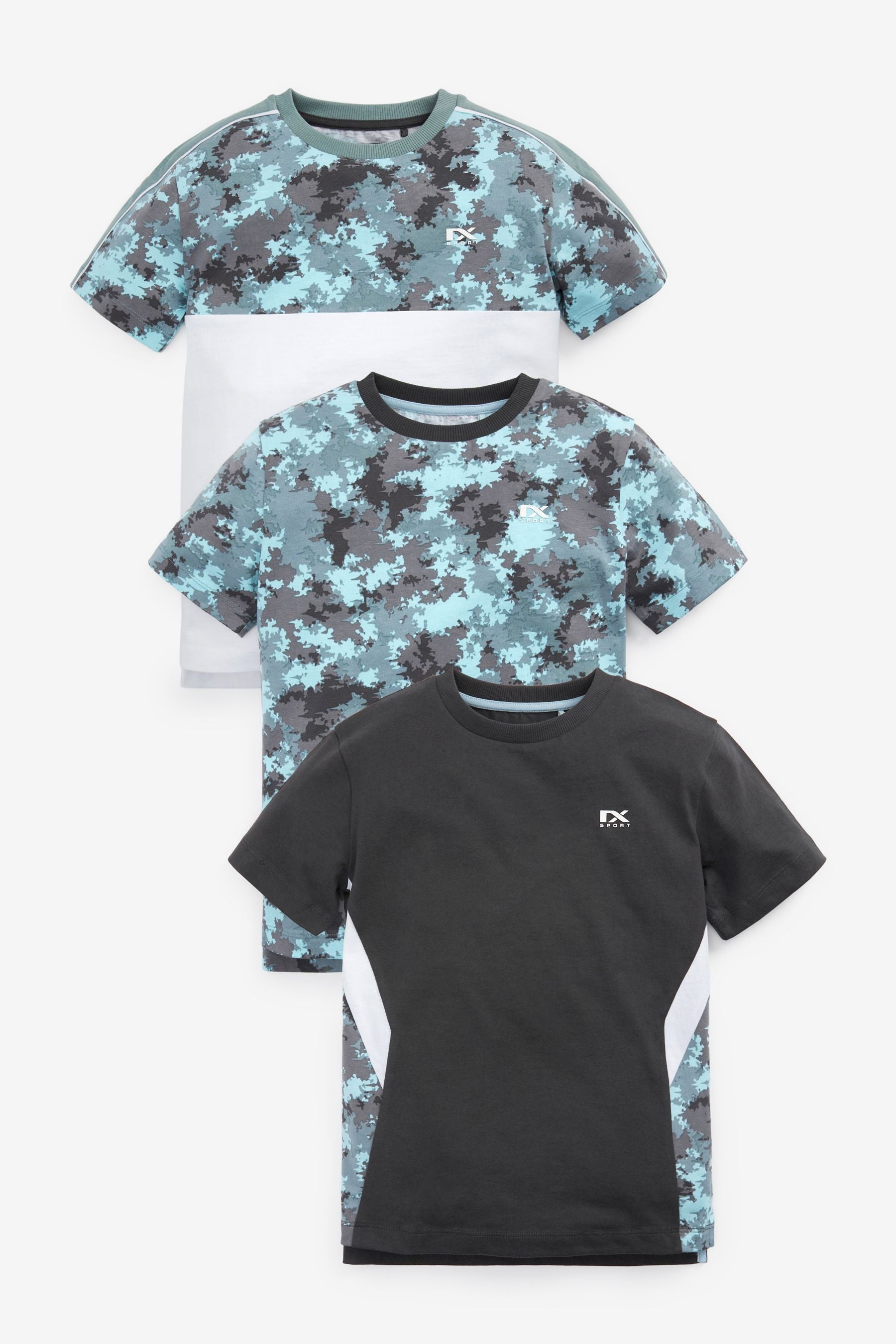 Camouflage Blues 3 Pack Short Sleeve T-Shirts (3-16yrs)