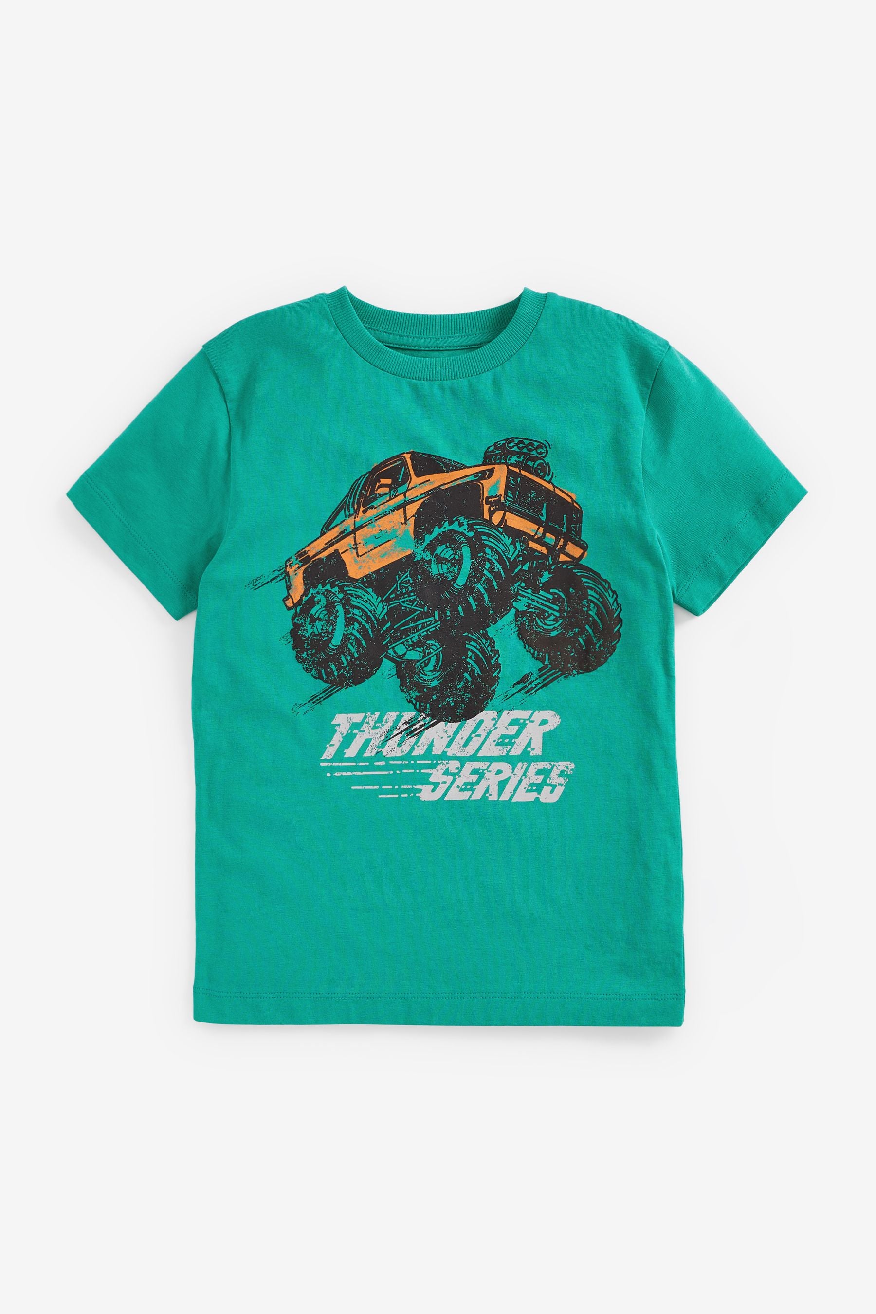 Green Monster Truck Short Sleeve Graphic T-Shirt (3-16yrs)