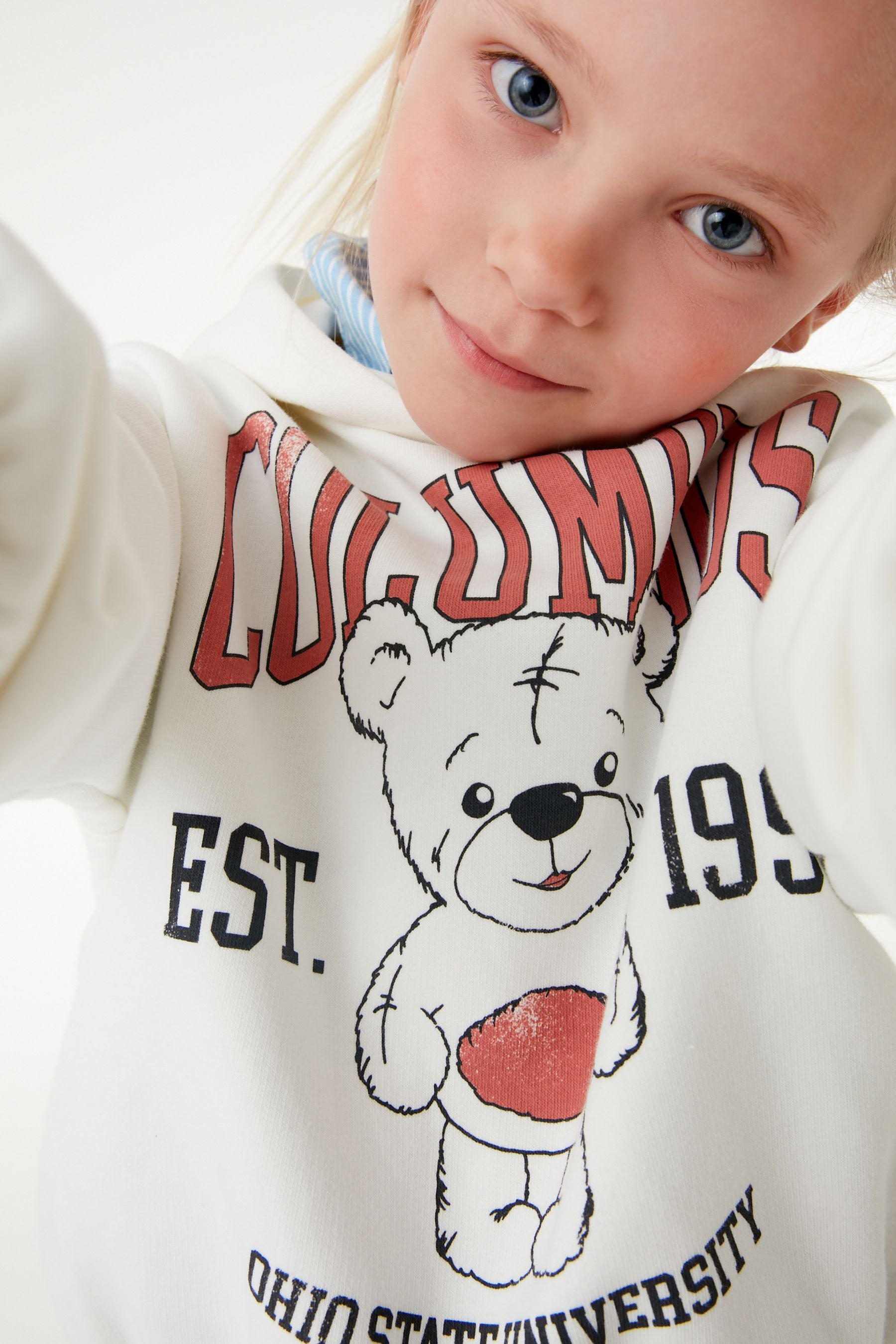 Ecru Cream Teddy Bear Hoodie (3-16yrs)