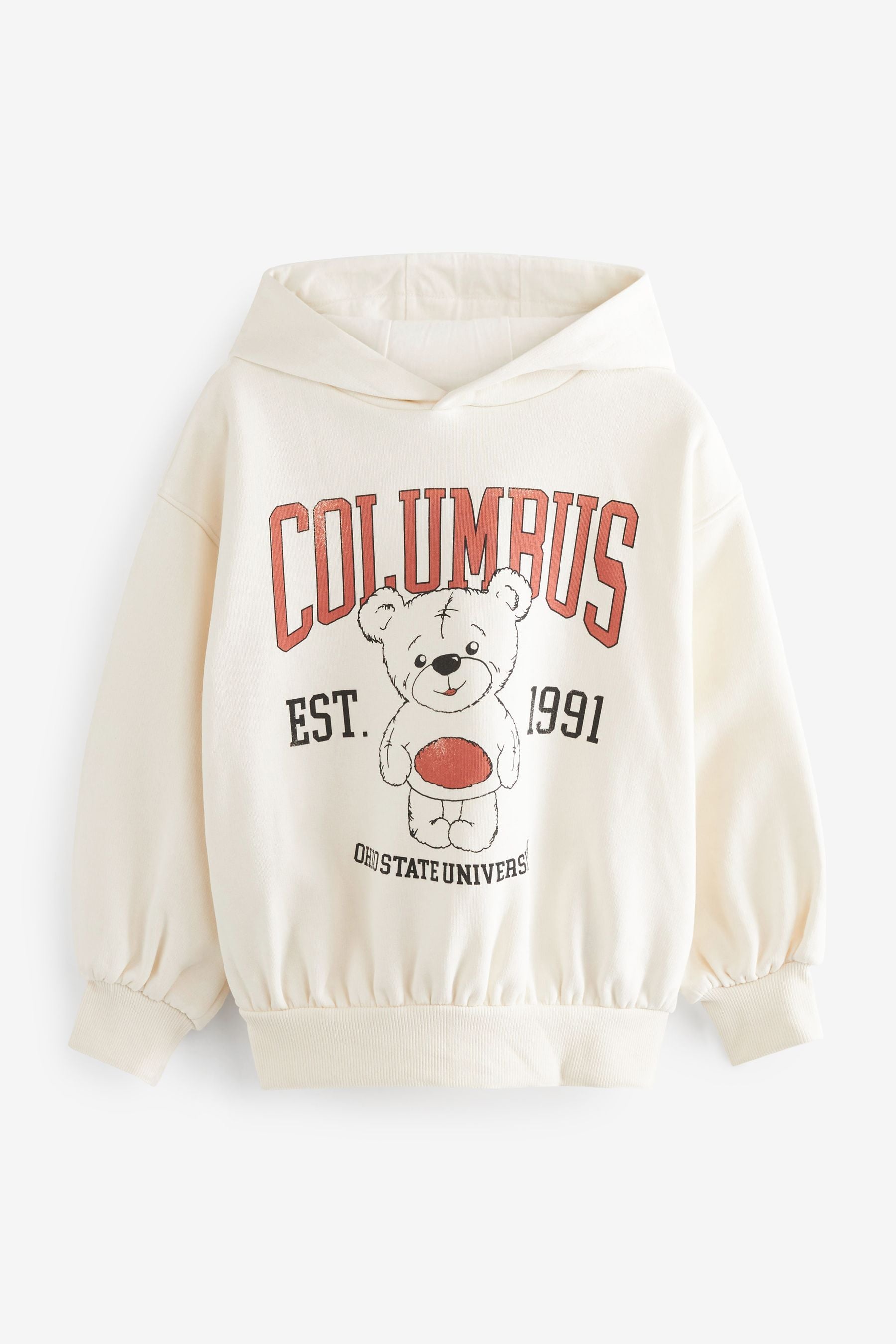 Ecru Cream Teddy Bear Hoodie (3-16yrs)