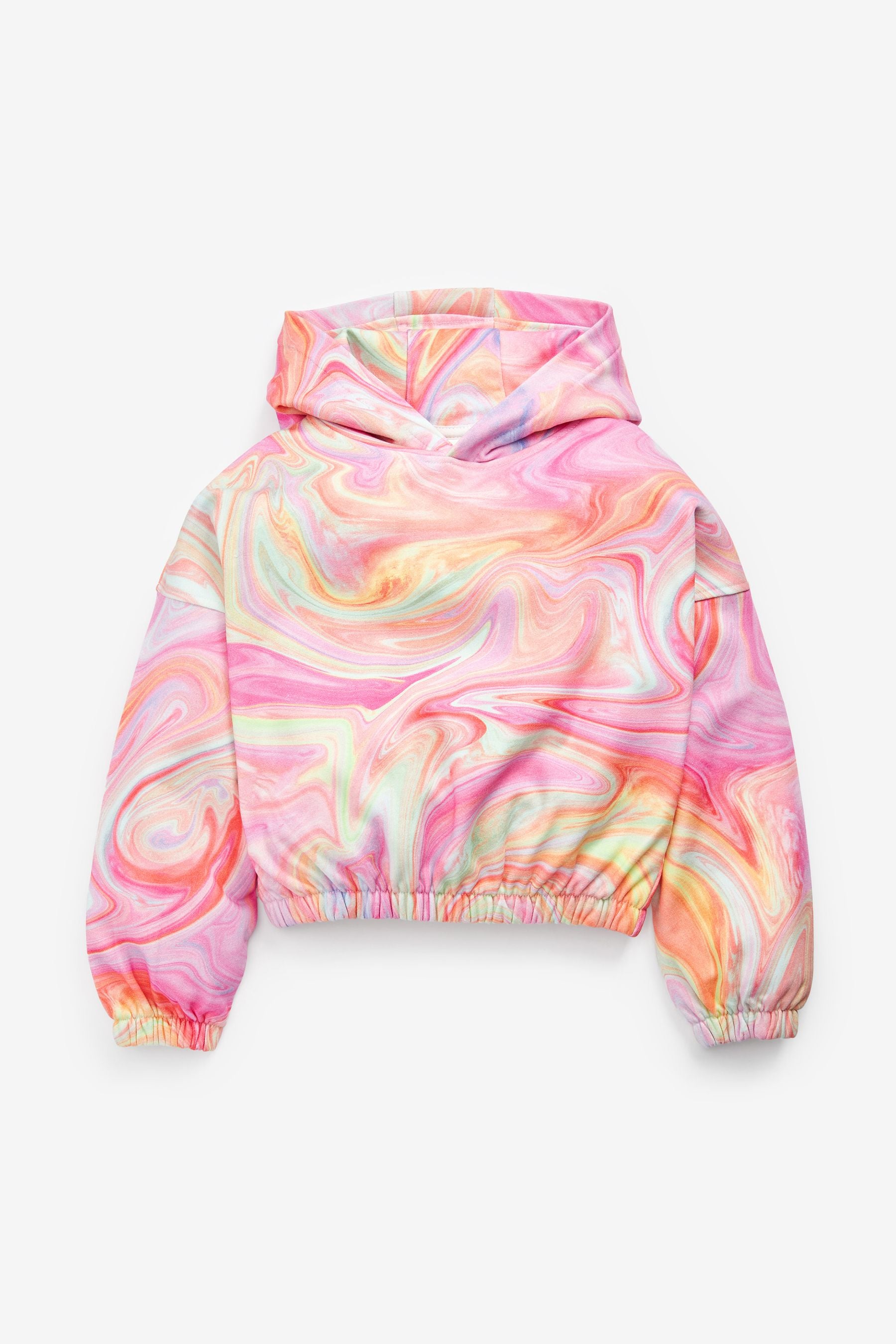 Pink Multi-colour Marble Print Hoodie And Joggers Set (3-16yrs)