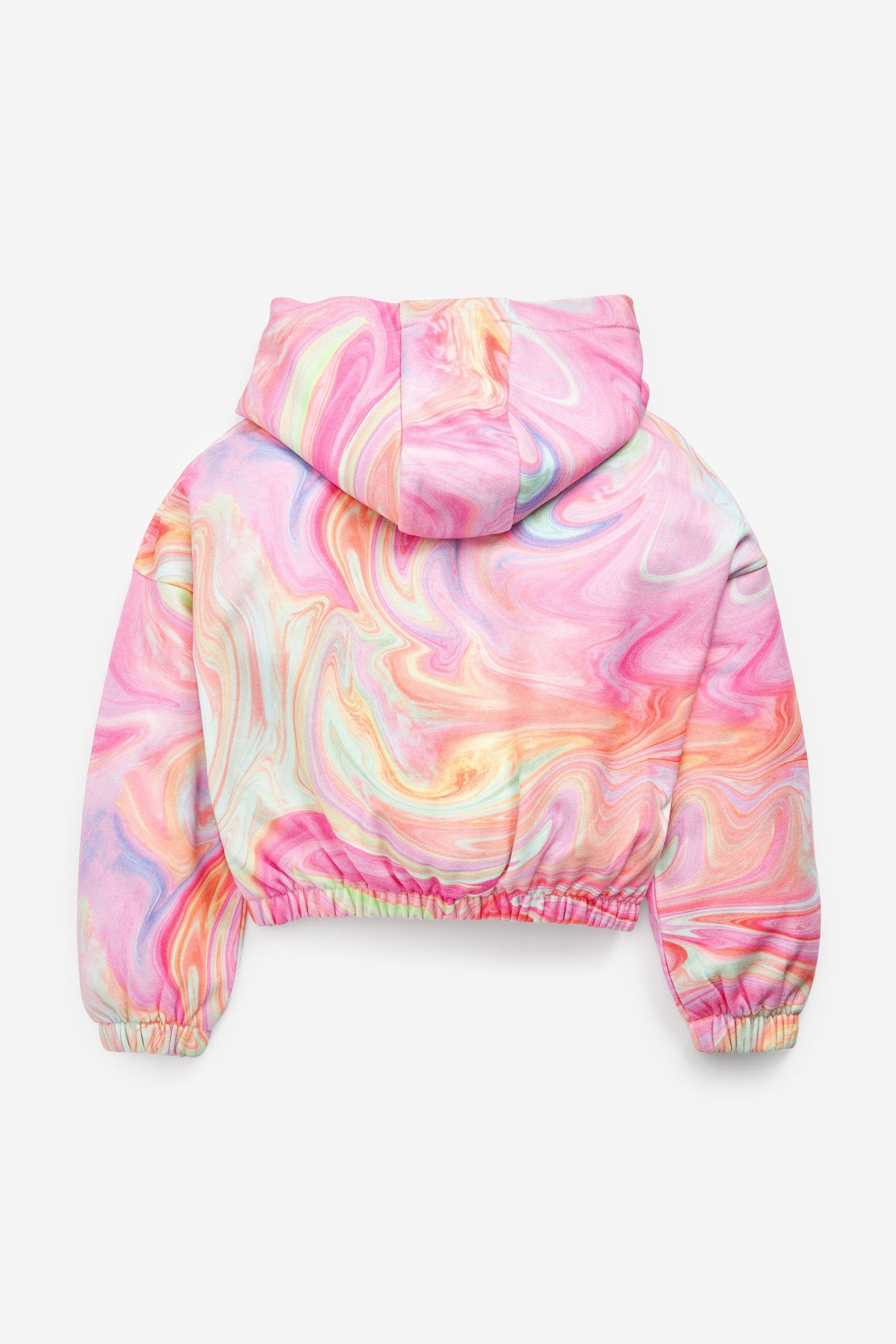 Pink Multi-colour Marble Print Hoodie And Joggers Set (3-16yrs)