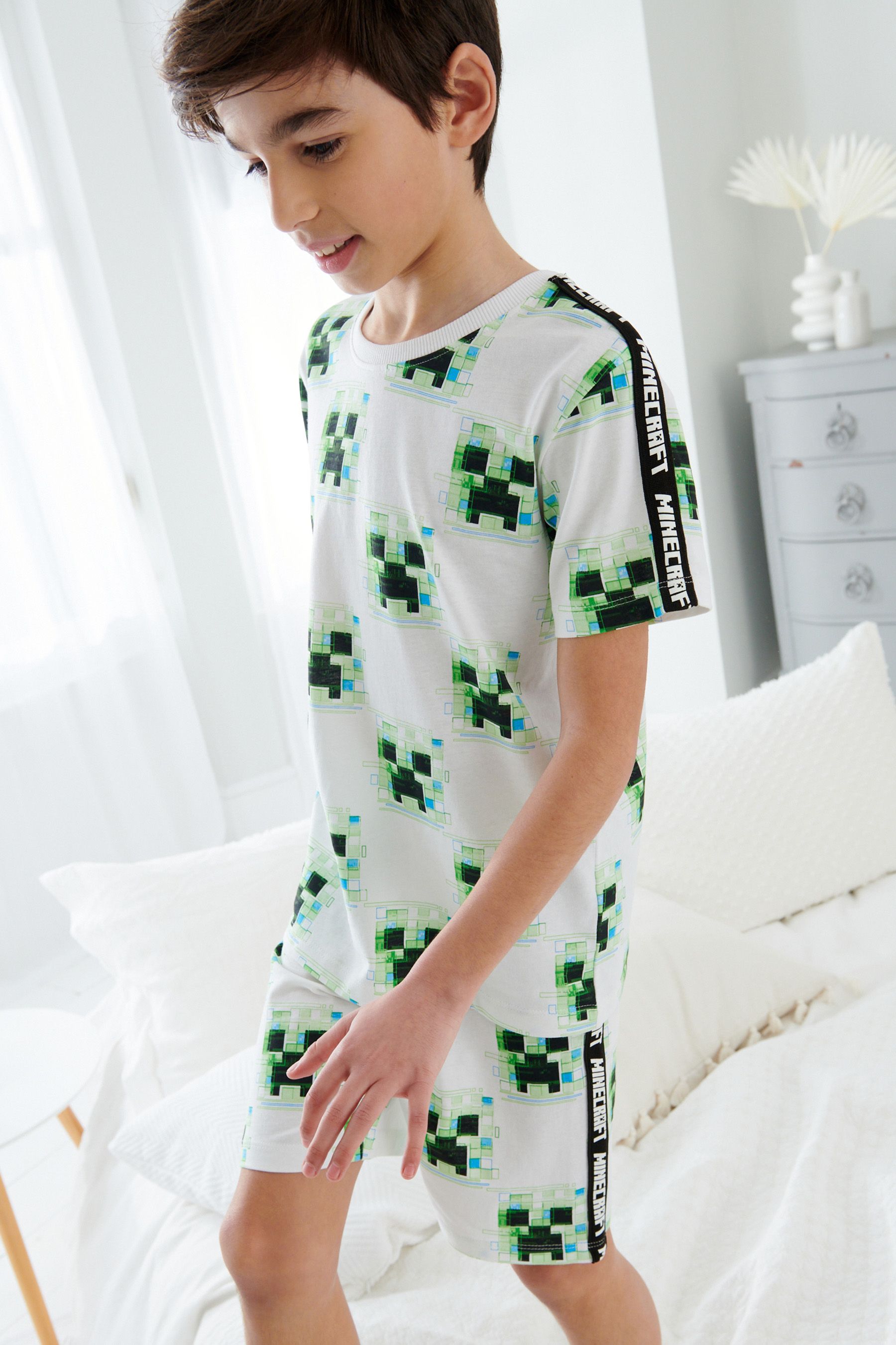 Green/Black Minecraft 2 Pack Short Pyjamas (3-16yrs)