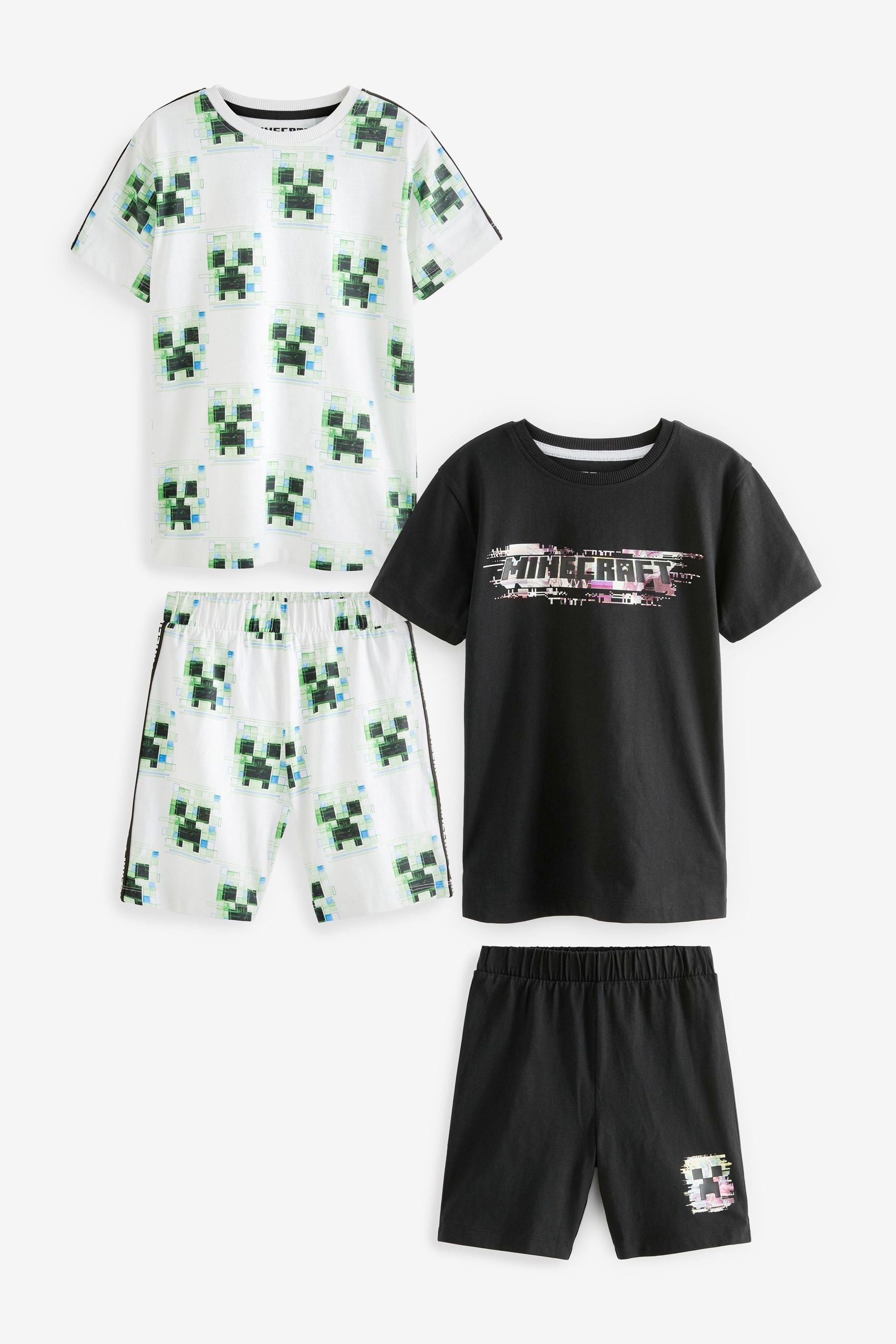 Green/Black Minecraft 2 Pack Short Pyjamas (3-16yrs)