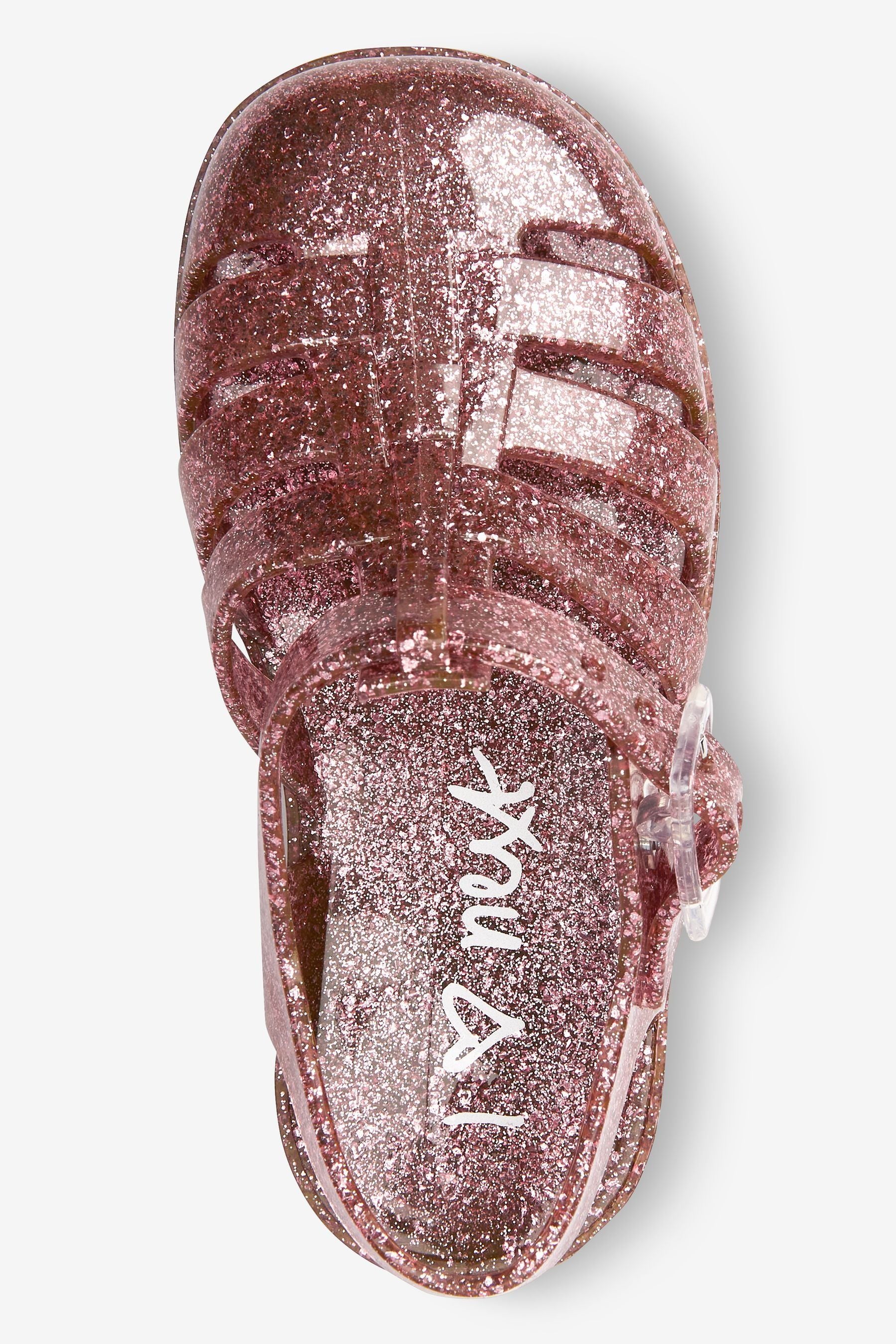 Rose Gold Glitter Jelly Sandals