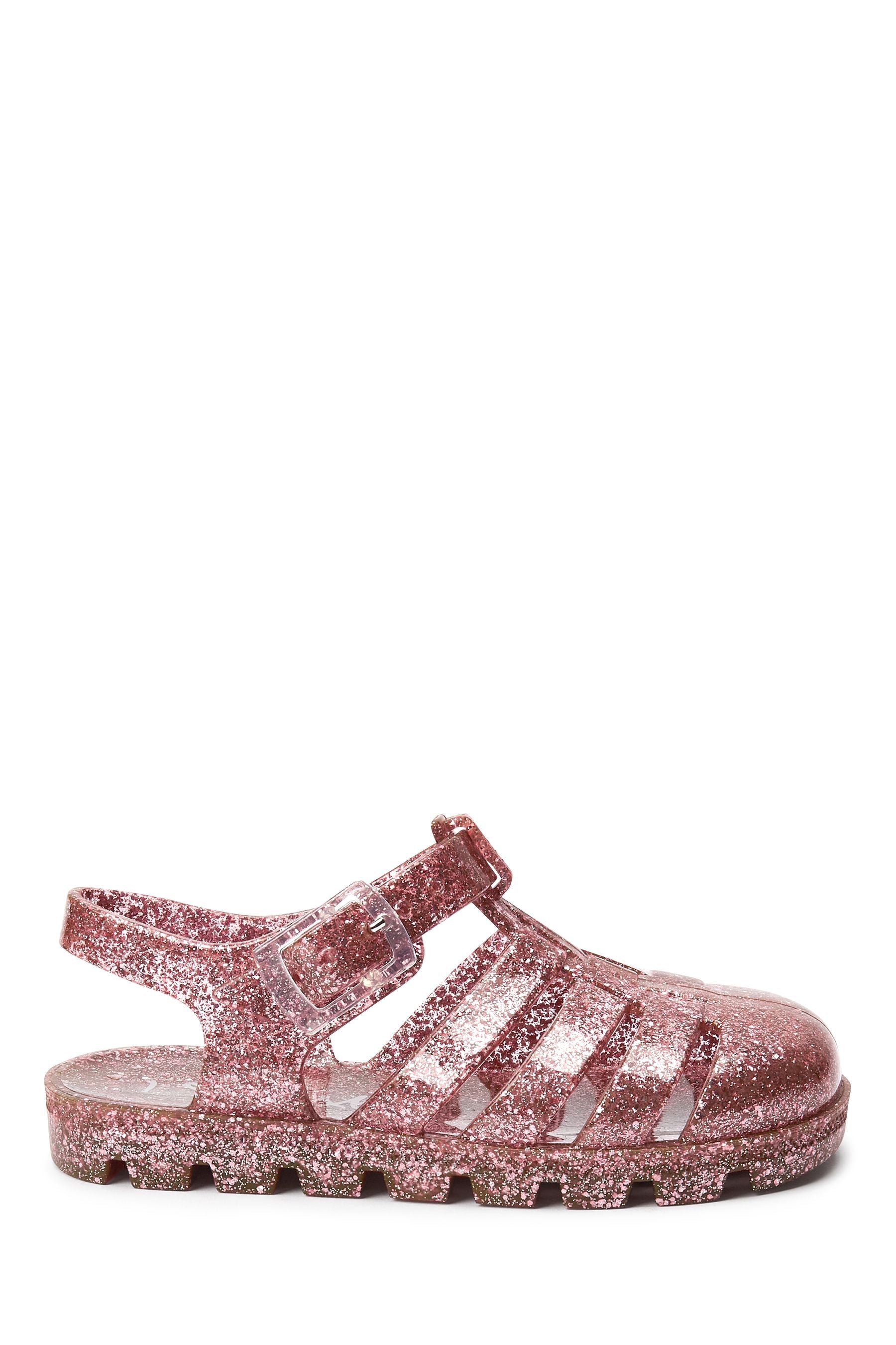 Rose Gold Glitter Jelly Sandals