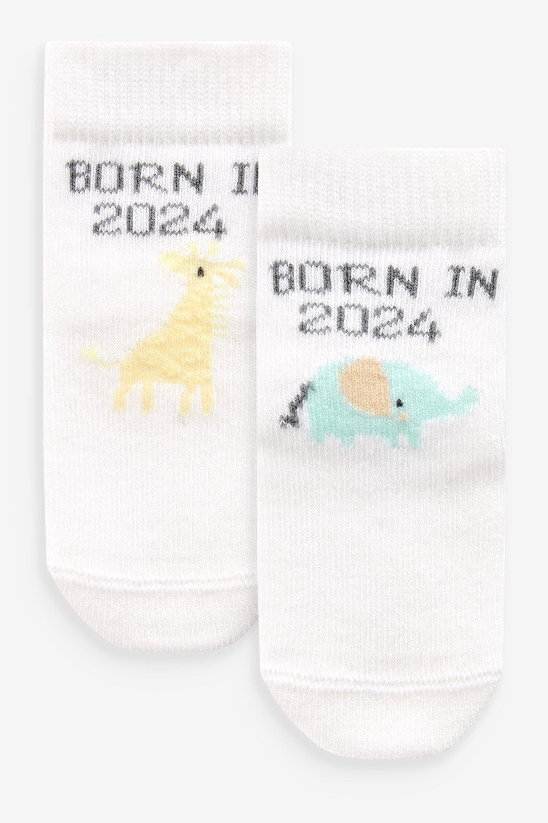 Ecru White Baby Socks 2 Pack (0mths-2yrs)