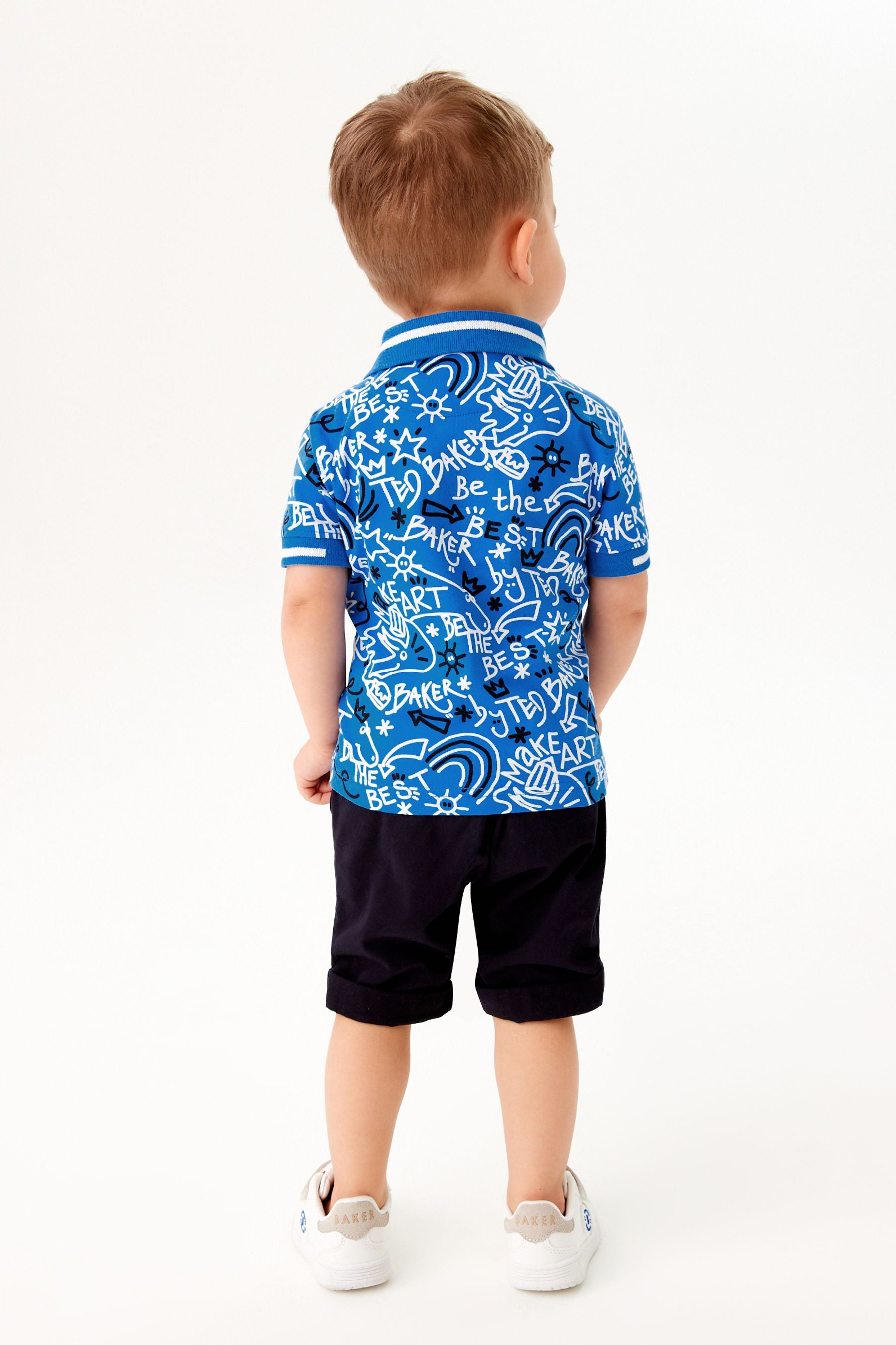 Baby by Ted Baker Boys Blue Printed Polo Shirt