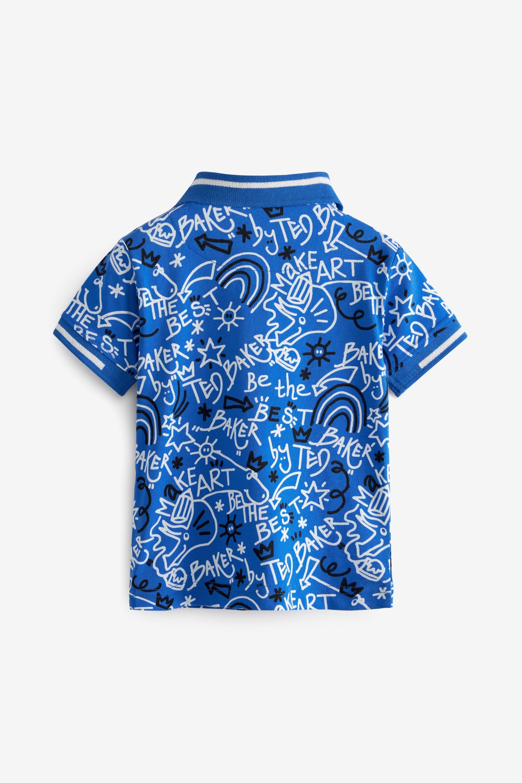 Baby by Ted Baker Boys Blue Printed Polo Shirt