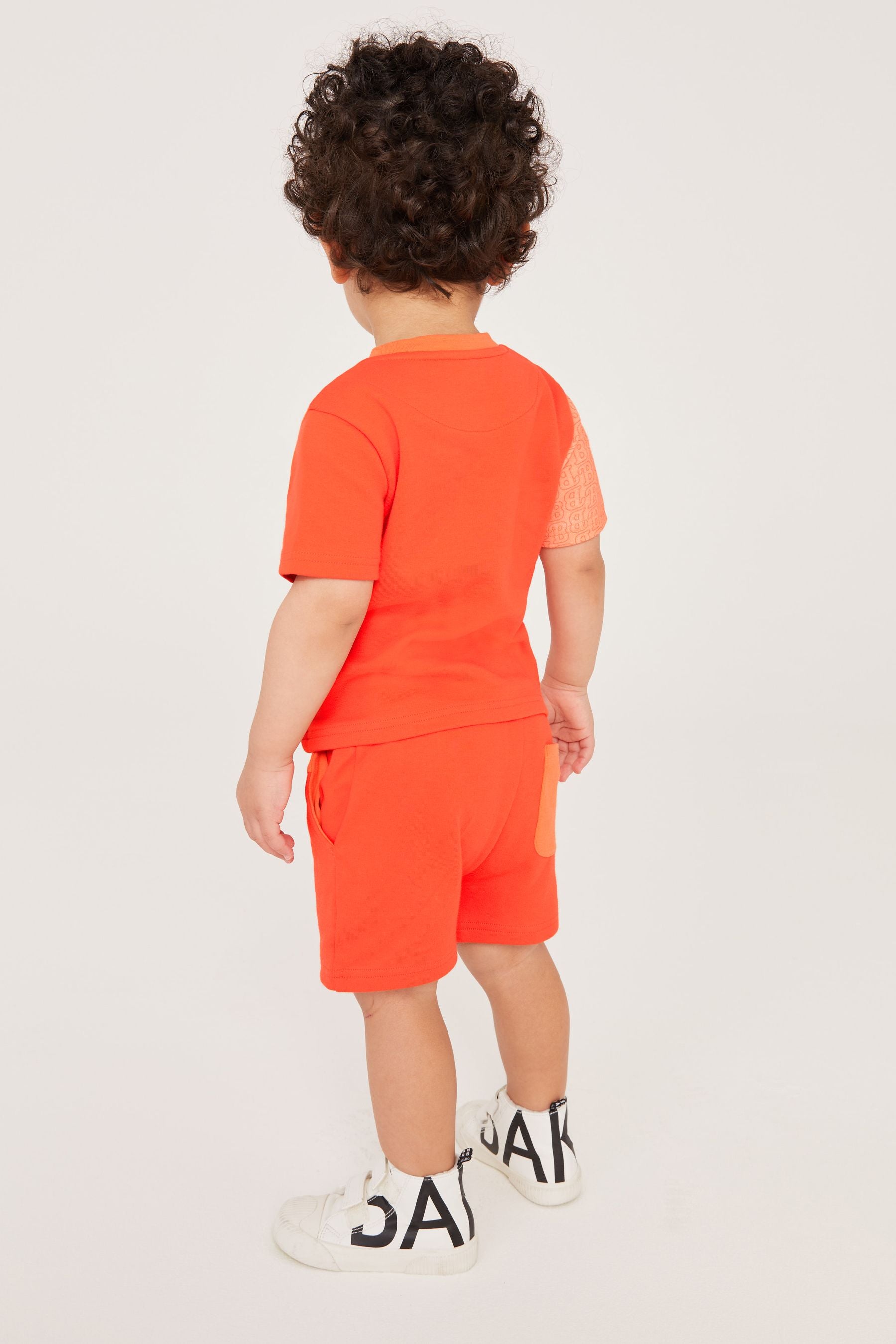 Baker by Ted Baker Orange Colourblock T-Shirt and Shorts Set