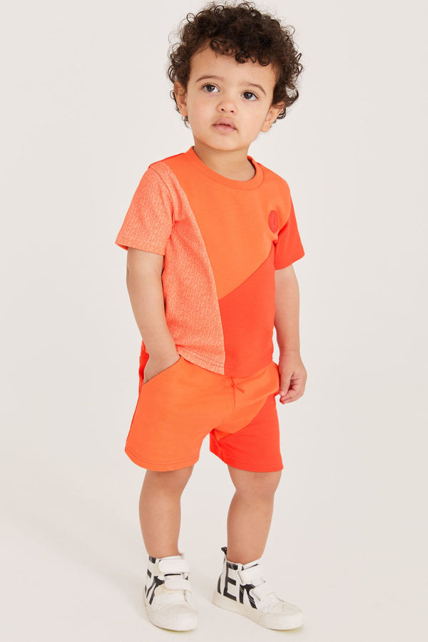 Baker by Ted Baker Orange Colourblock T-Shirt and Shorts Set